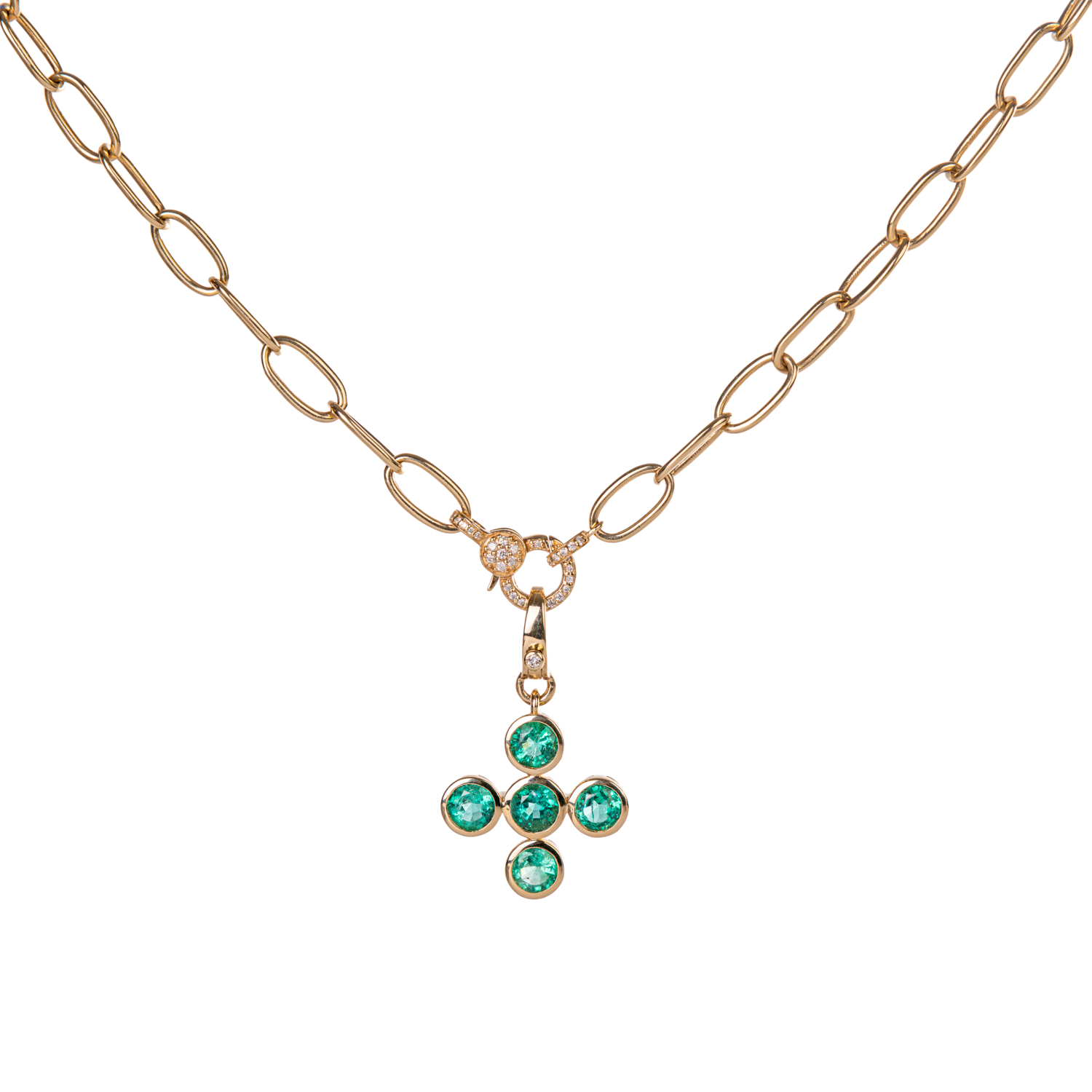 Emerald Five Stone Pendant