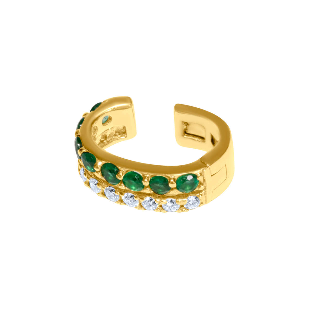 Emerald & Diamond Double Ear Cuff