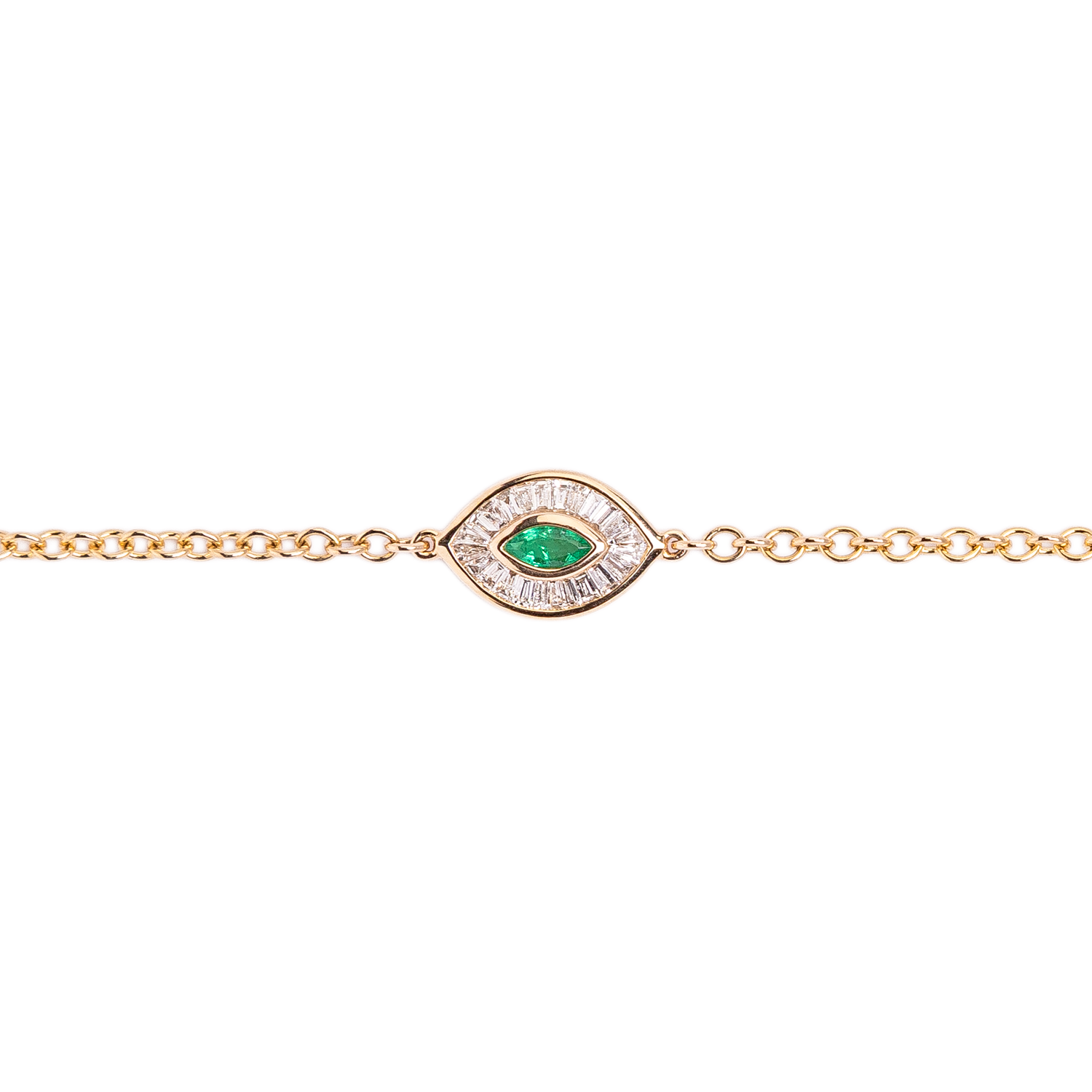Evil Eye Baguette Diamond Bracelet