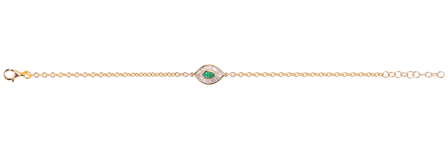 Evil Eye Baguette Diamond Bracelet