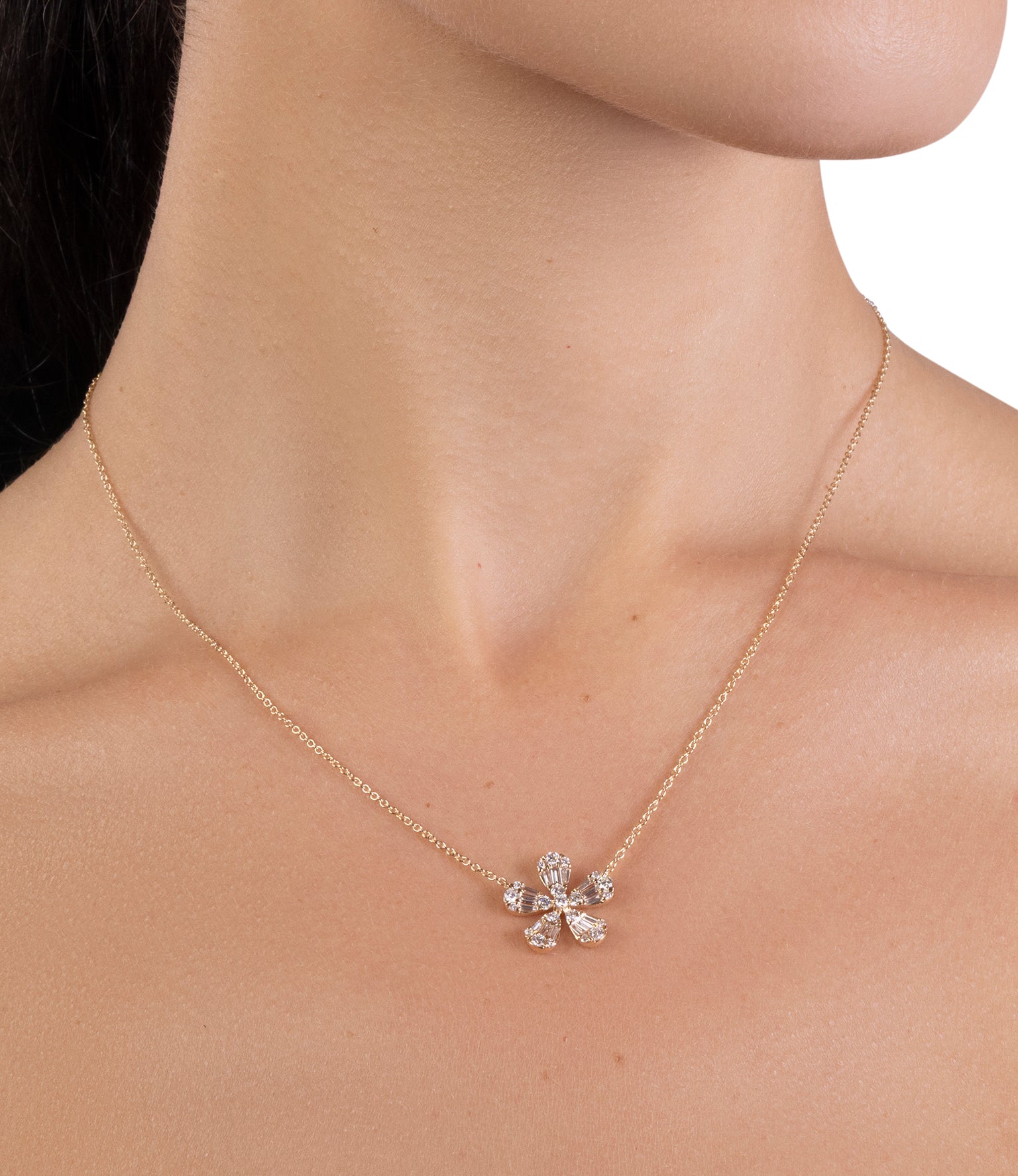 Baguette Flower Necklace