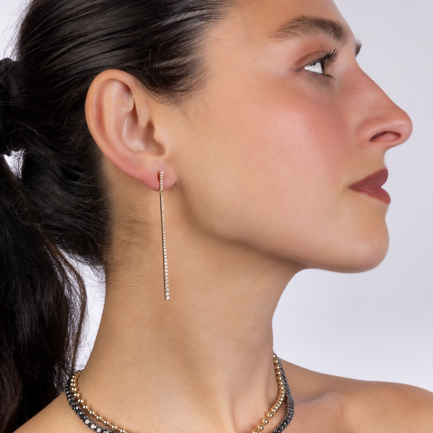 Fabuolus Diamond Stick Earrings