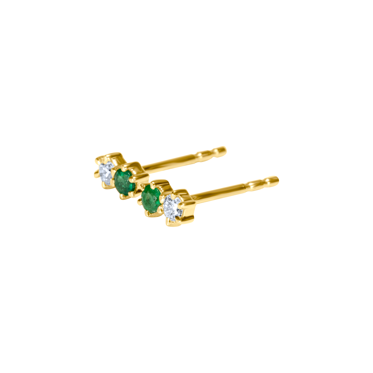 Gemstone & Diamond Duo Studs