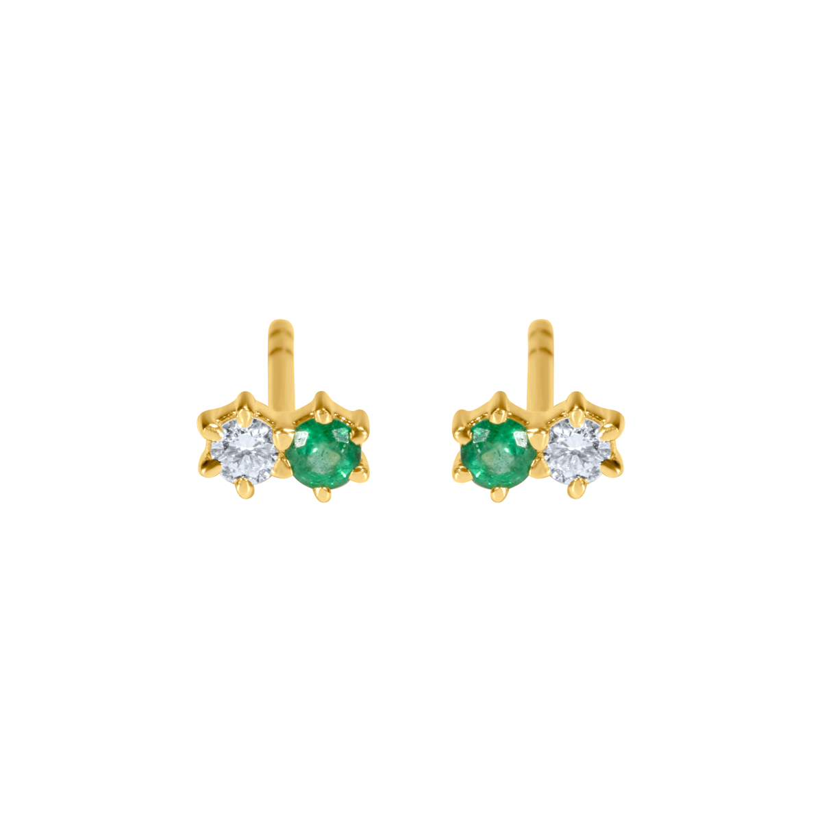 Gemstone & Diamond Duo Studs