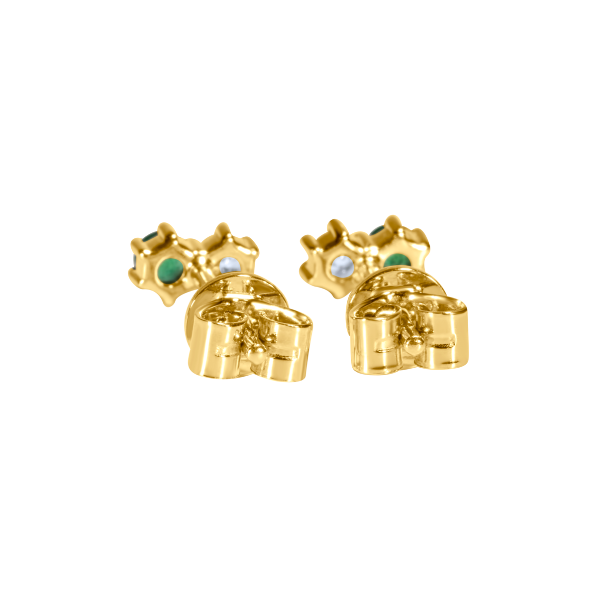 Gemstone & Diamond Duo Studs