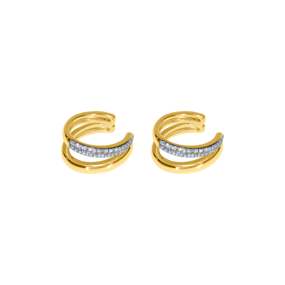 Gold Diamond Double Ear Cuff