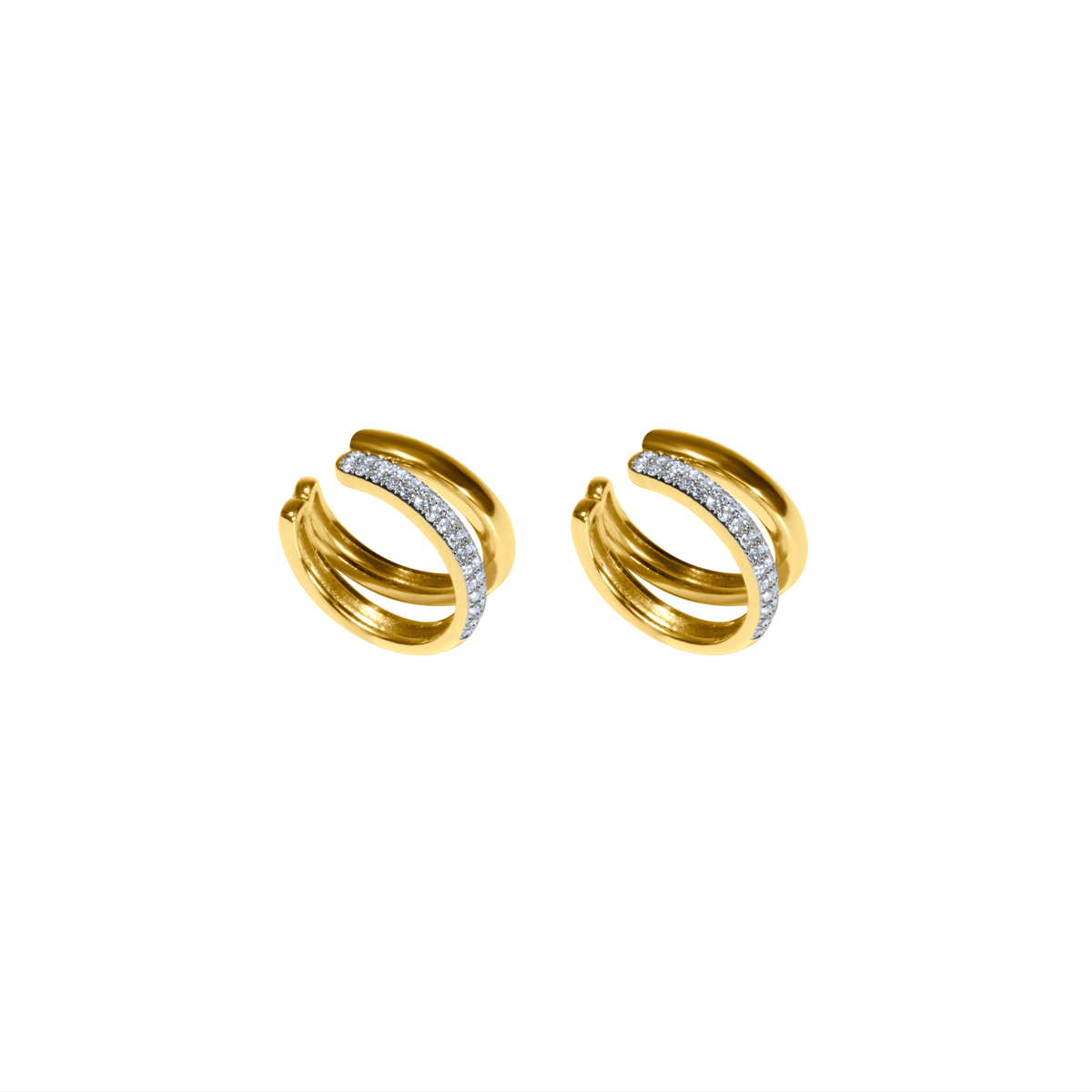 Gold Diamond Double Ear Cuff