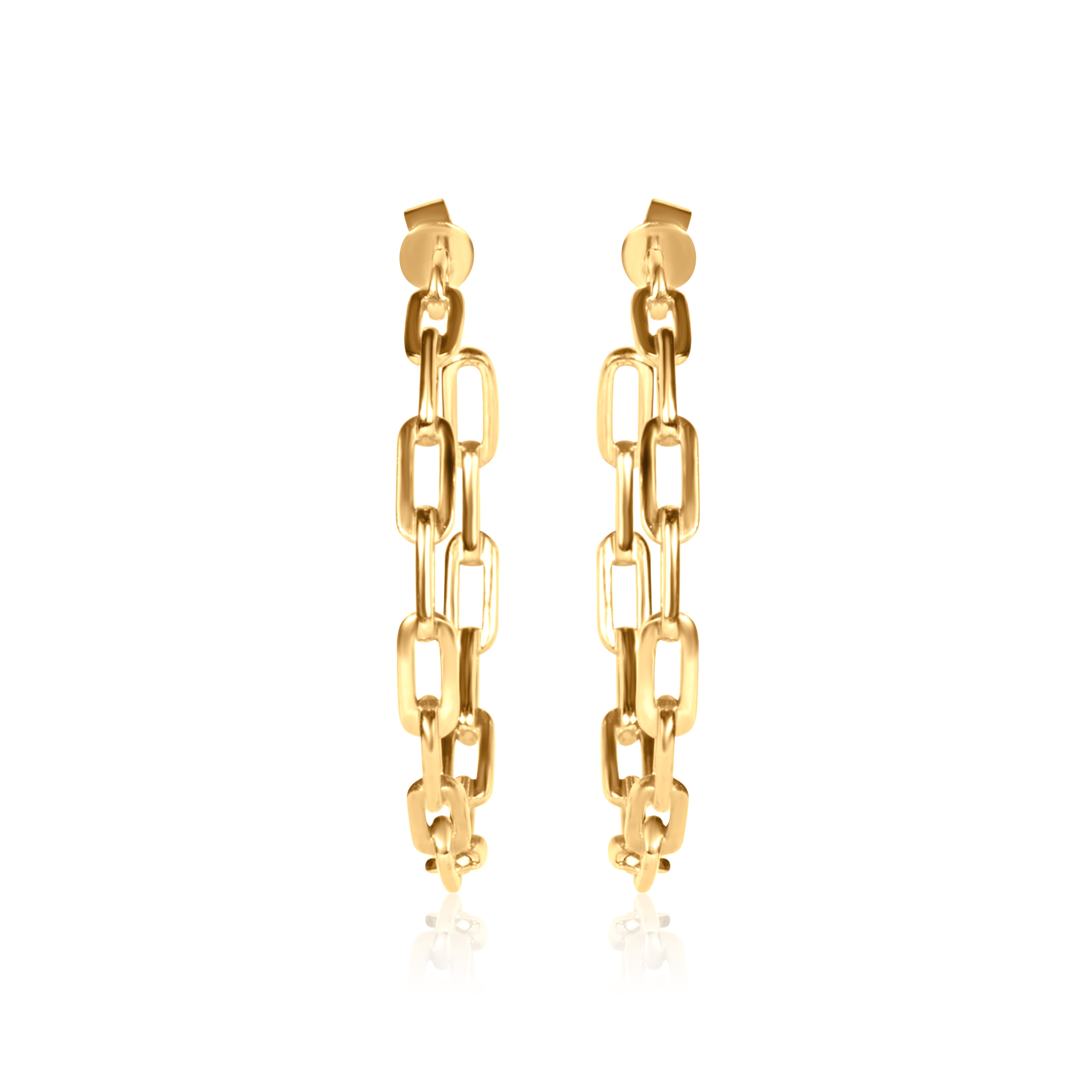 Gold Link Chain Hoops