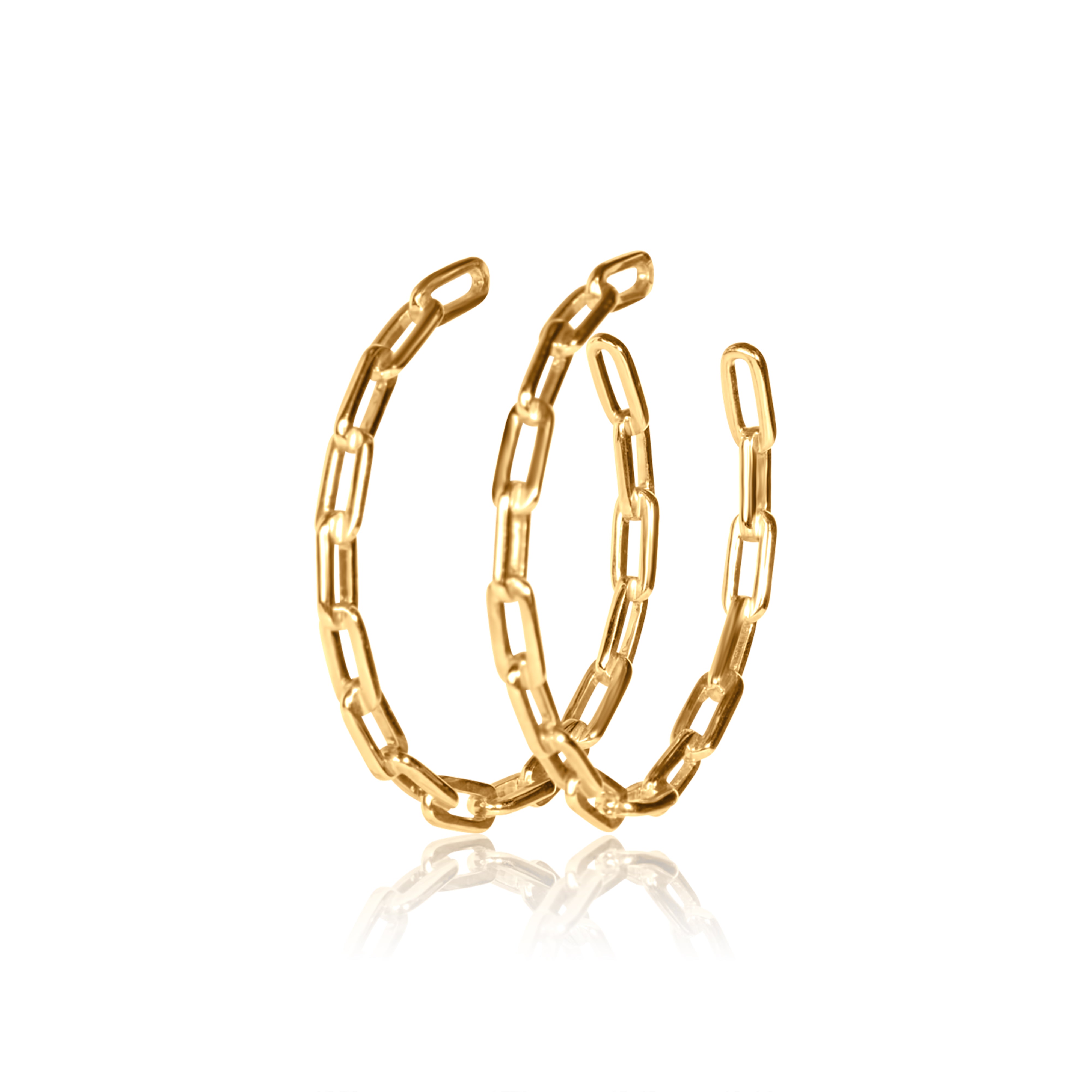 Gold Link Chain Hoops