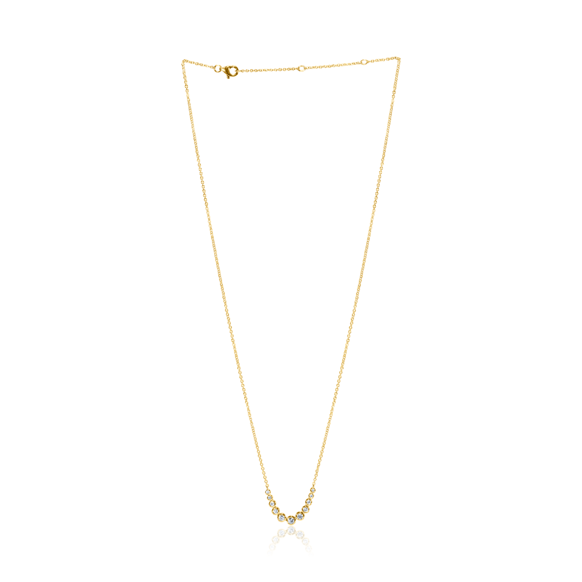 Graduated Bezel Diamond Necklace