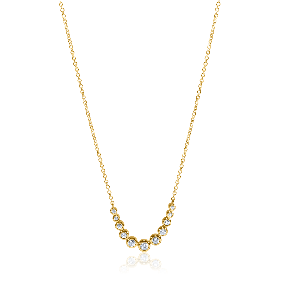 Graduated Bezel Diamond Necklace