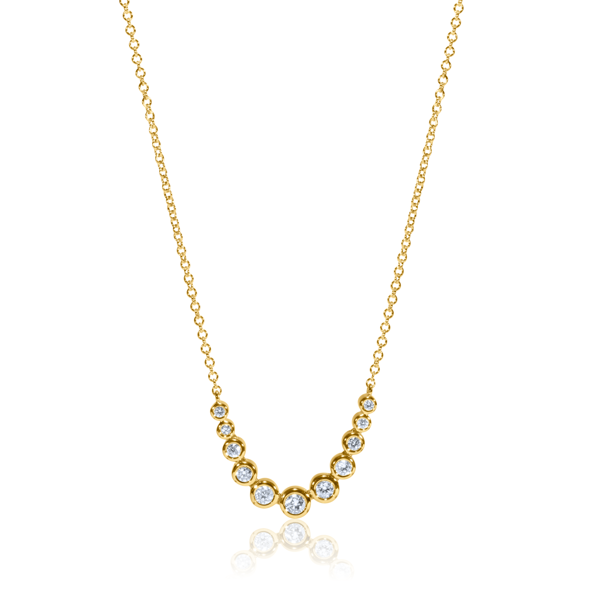 Graduated Bezel Diamond Necklace