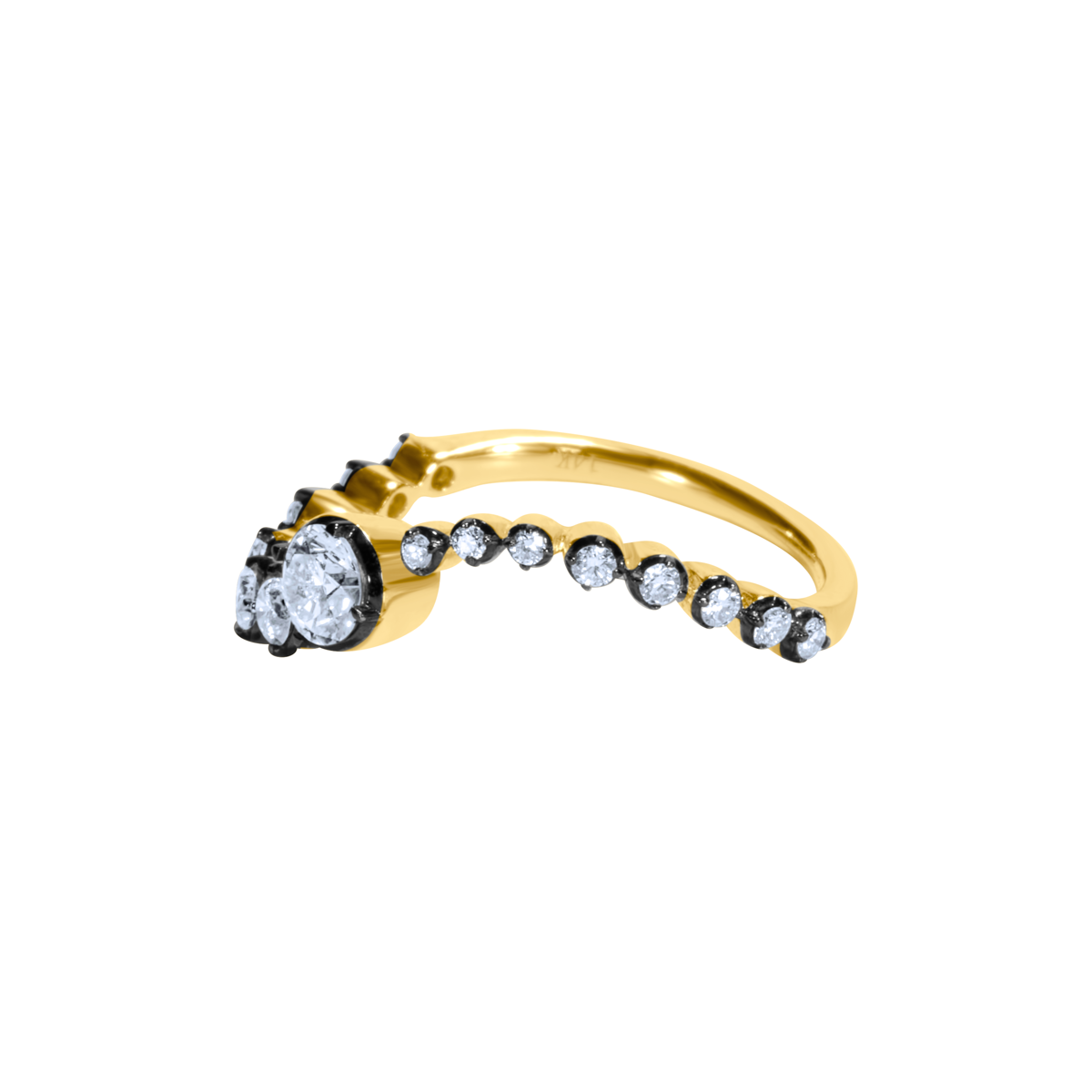 Graduated Blackened Diamond Ring