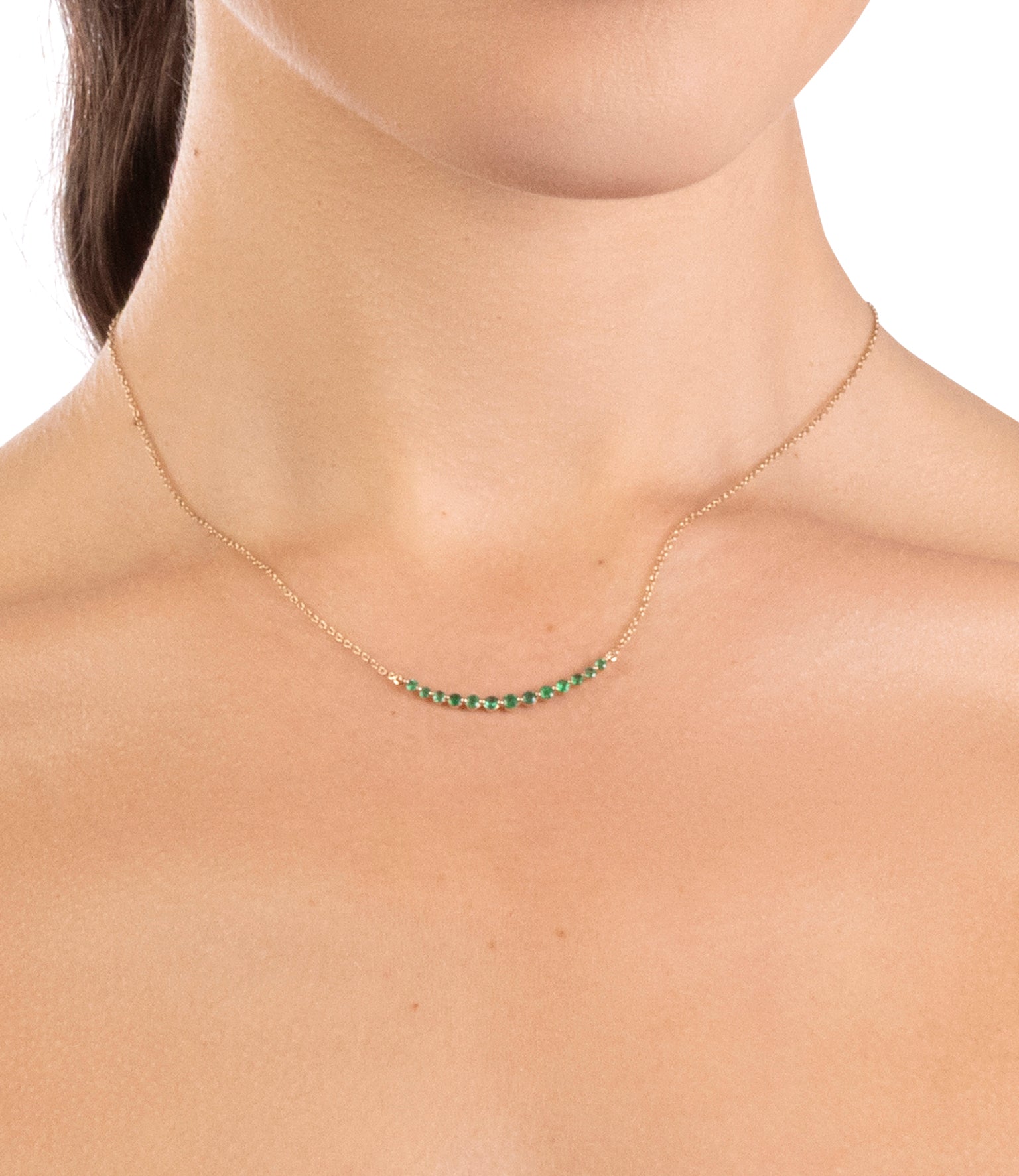 Emerald Crescent Necklace