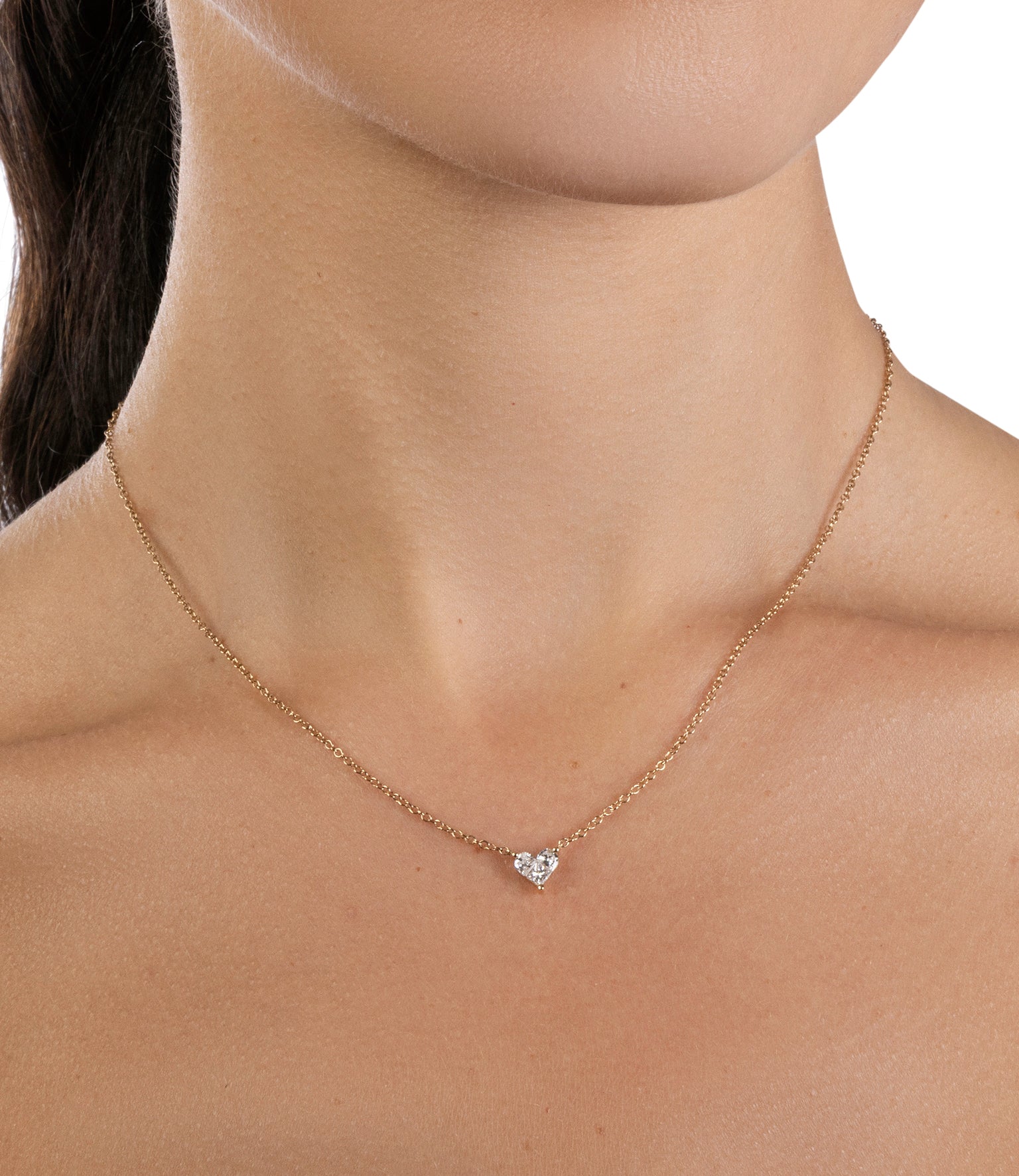 Full Cut Diamond Heart Necklace