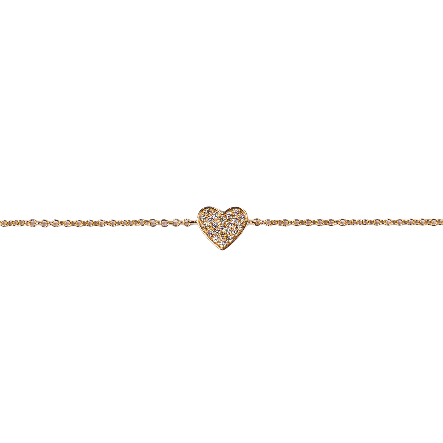 Delicate Diamond Small Pave Heart Bracelet