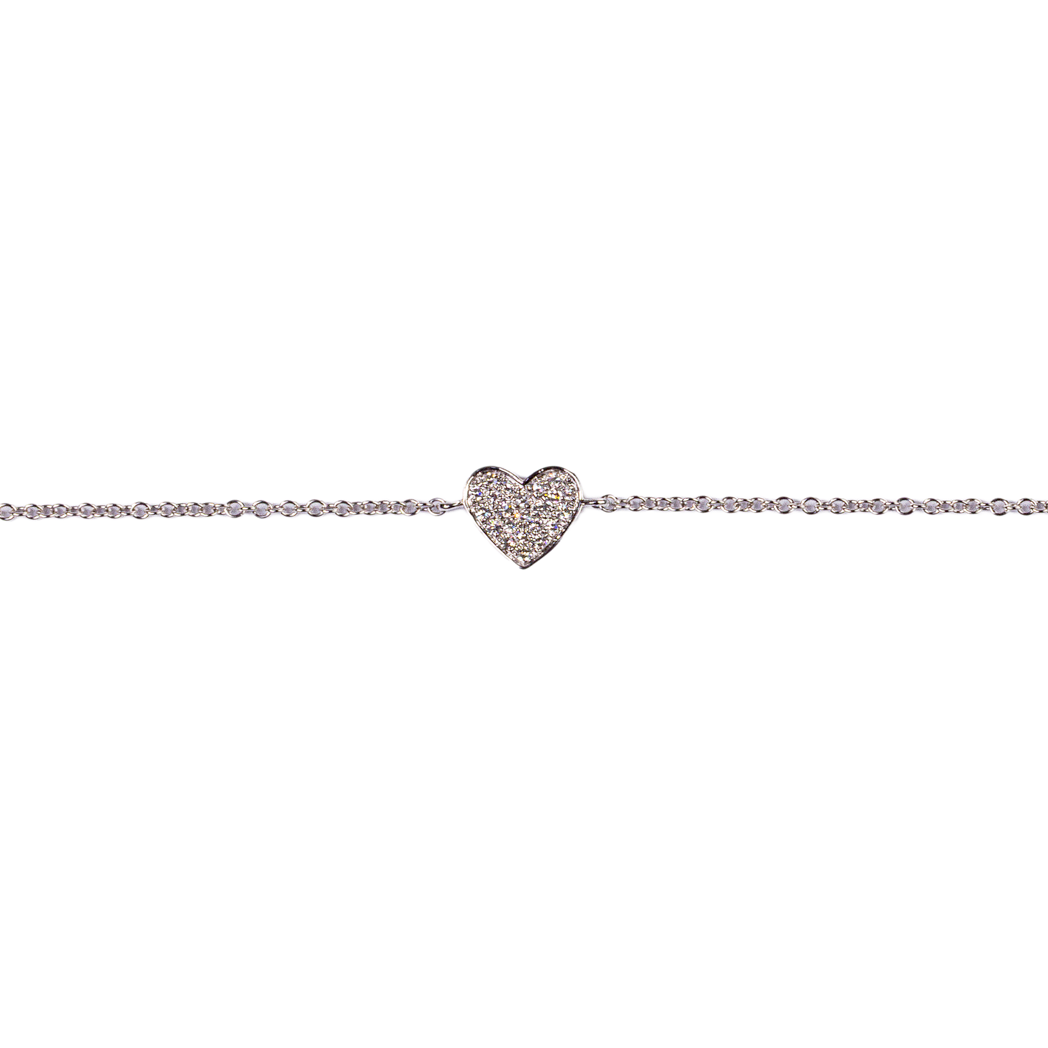Delicate Diamond Small Pave Heart Bracelet
