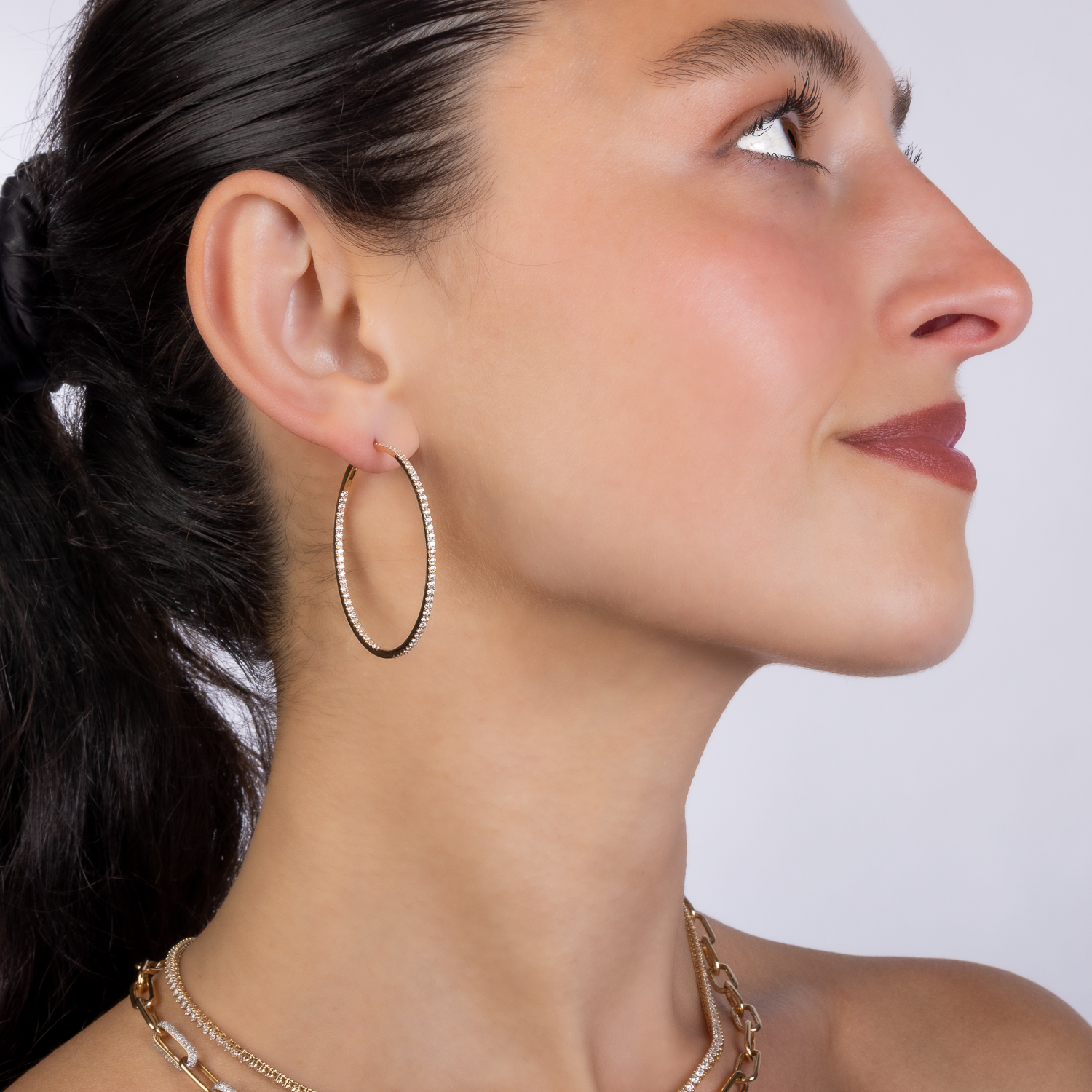 The Kerri Skinny Diamond Hoops