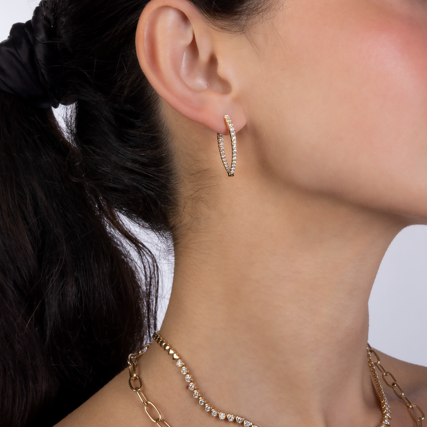 In and Out Diamond Spike Earrings