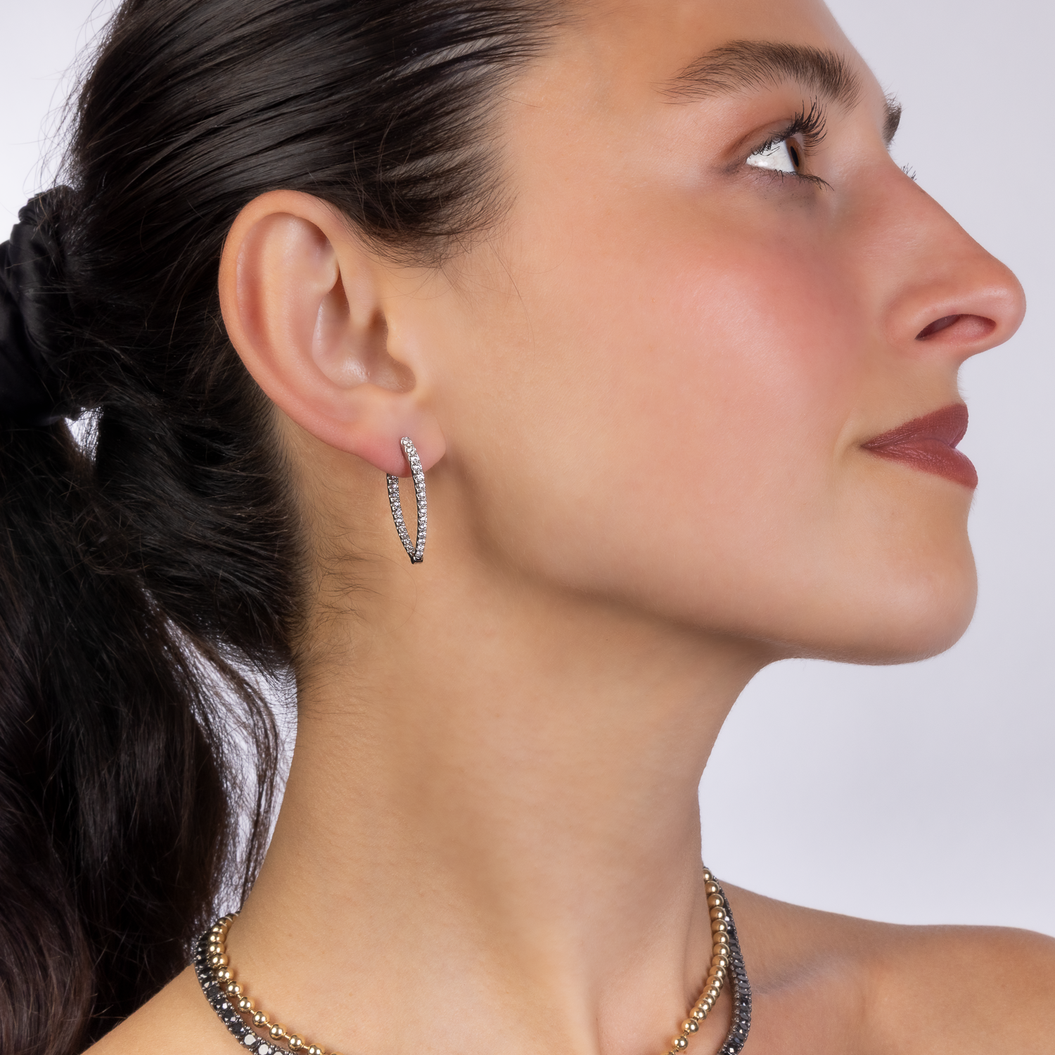 In and Out Diamond Spike Earrings