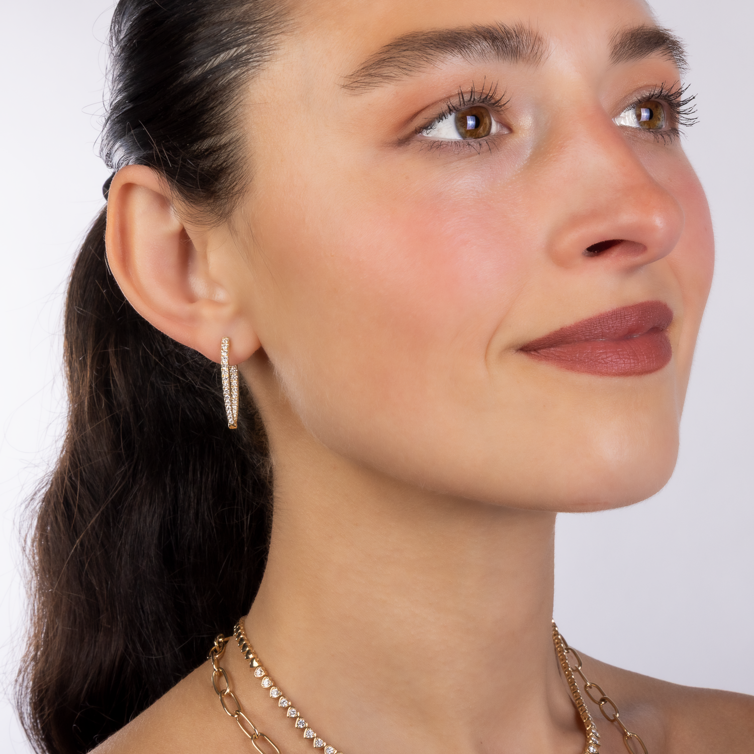 In and Out Diamond Spike Earrings