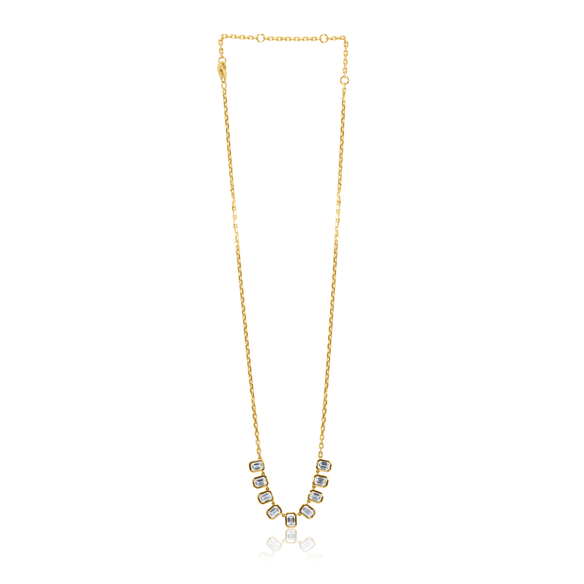 Lab Diamond Emerald-Cut Fringe Necklace
