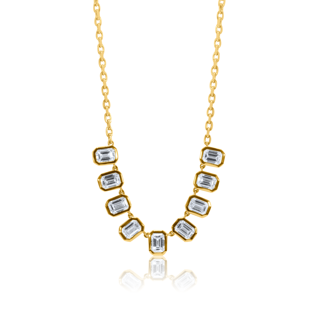 Lab Diamond Emerald-Cut Fringe Necklace