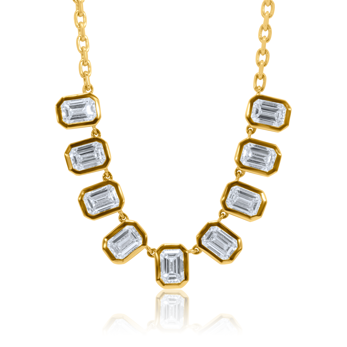 Lab Diamond Emerald-Cut Fringe Necklace