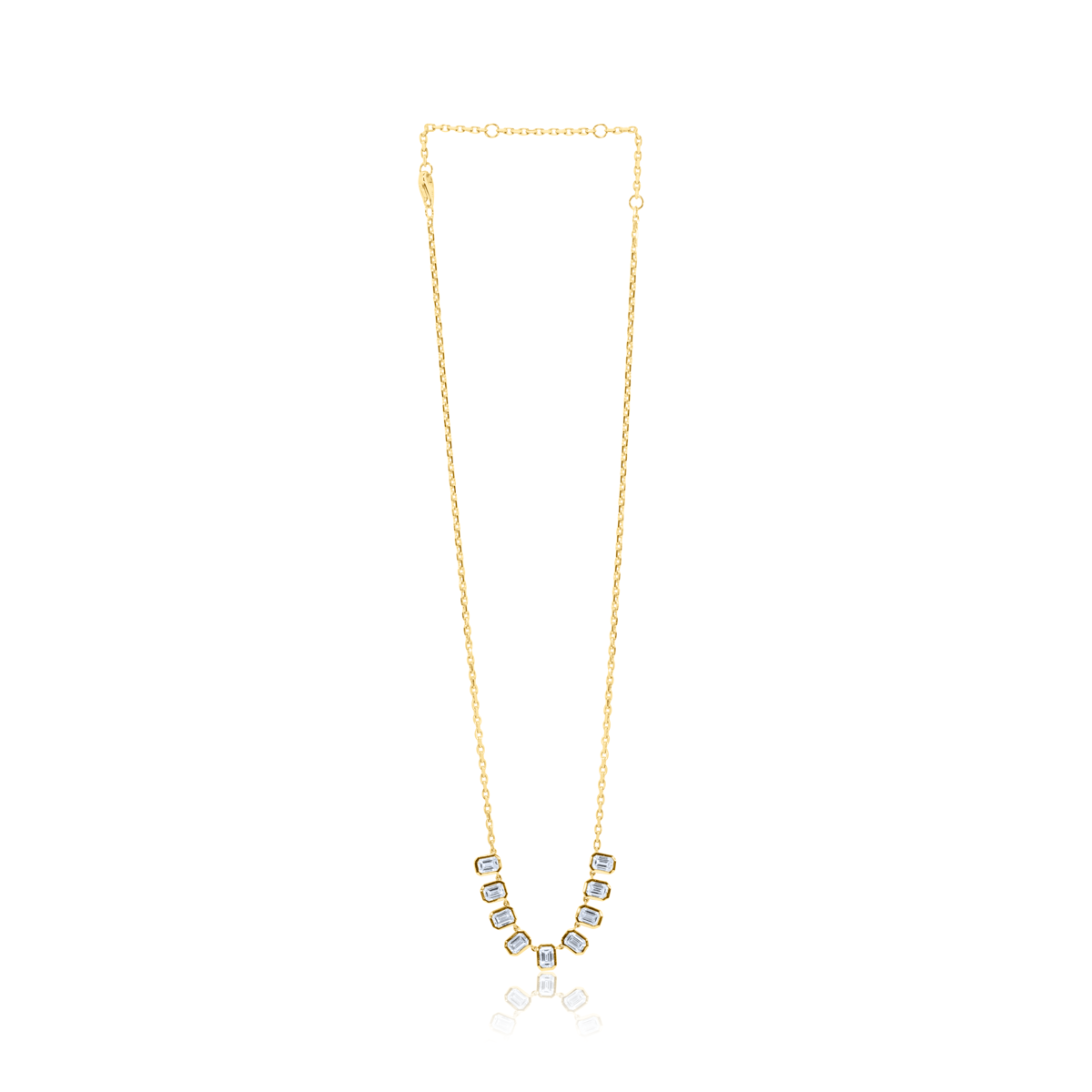 Lab Diamond Emerald-Cut Fringe Necklace