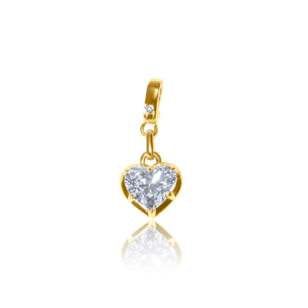 Lab Diamond Heart Charm
