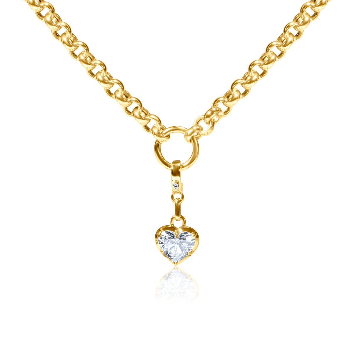 Lab Diamond Heart Charm