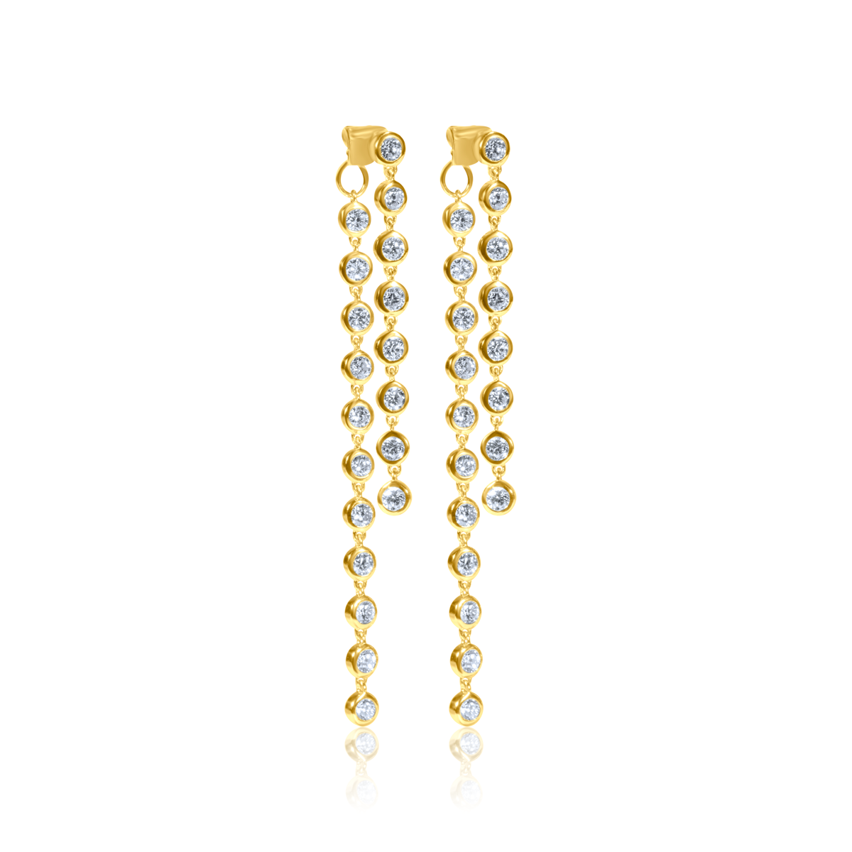 Lab Grown Diamond Bezel Front Back Drop Earrings