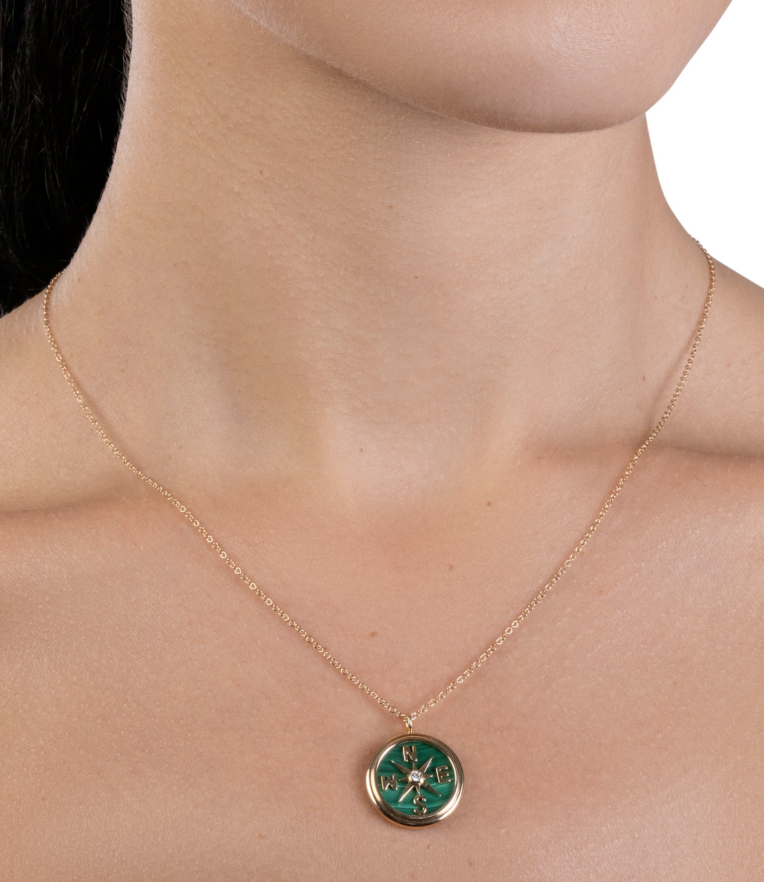 Malachite Compass Neckless