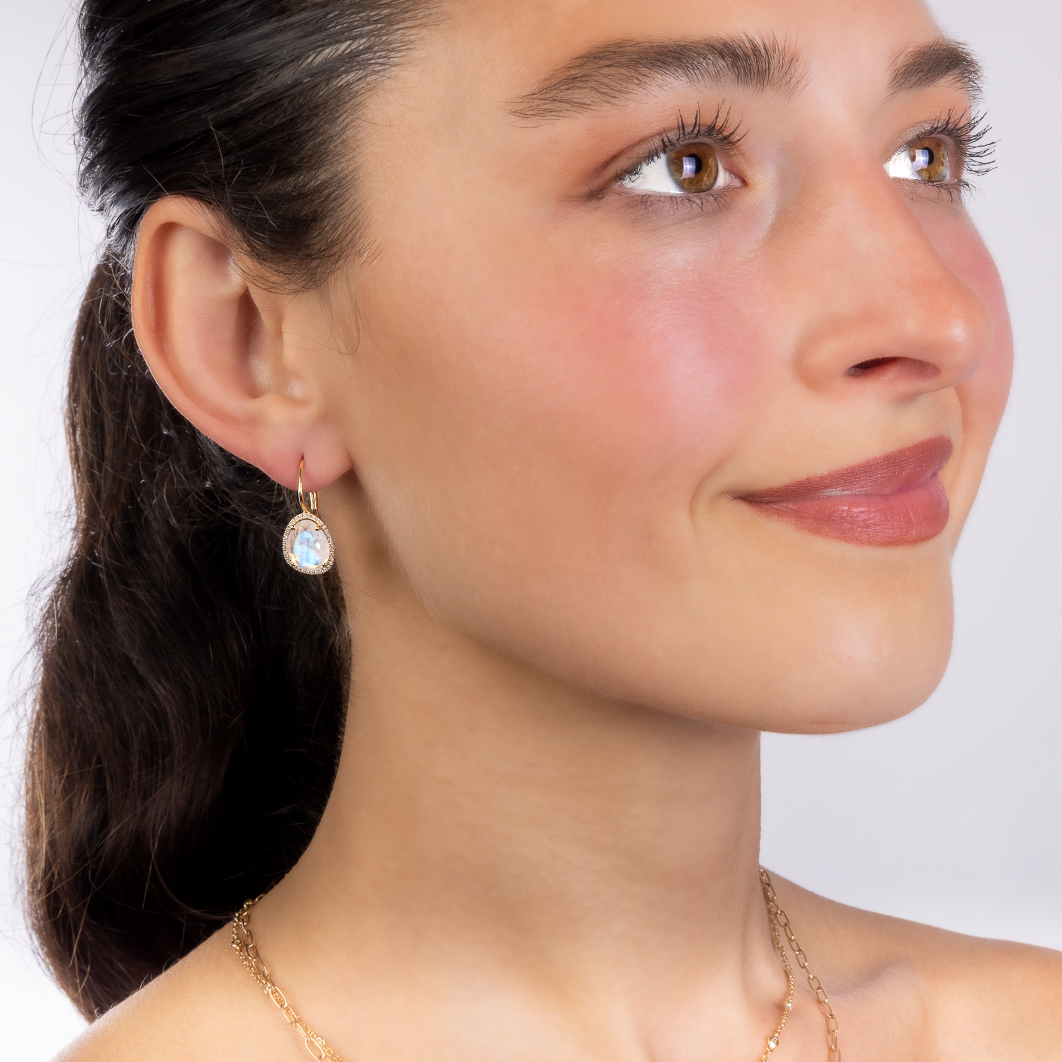 Gemstone Diamond Surround Drops