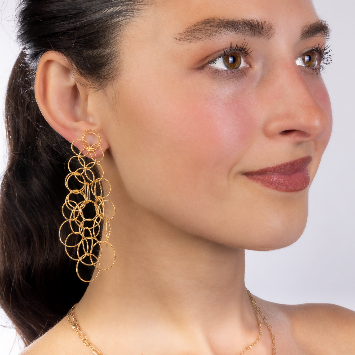 Infinity Link 18k Gold Drop Earrings