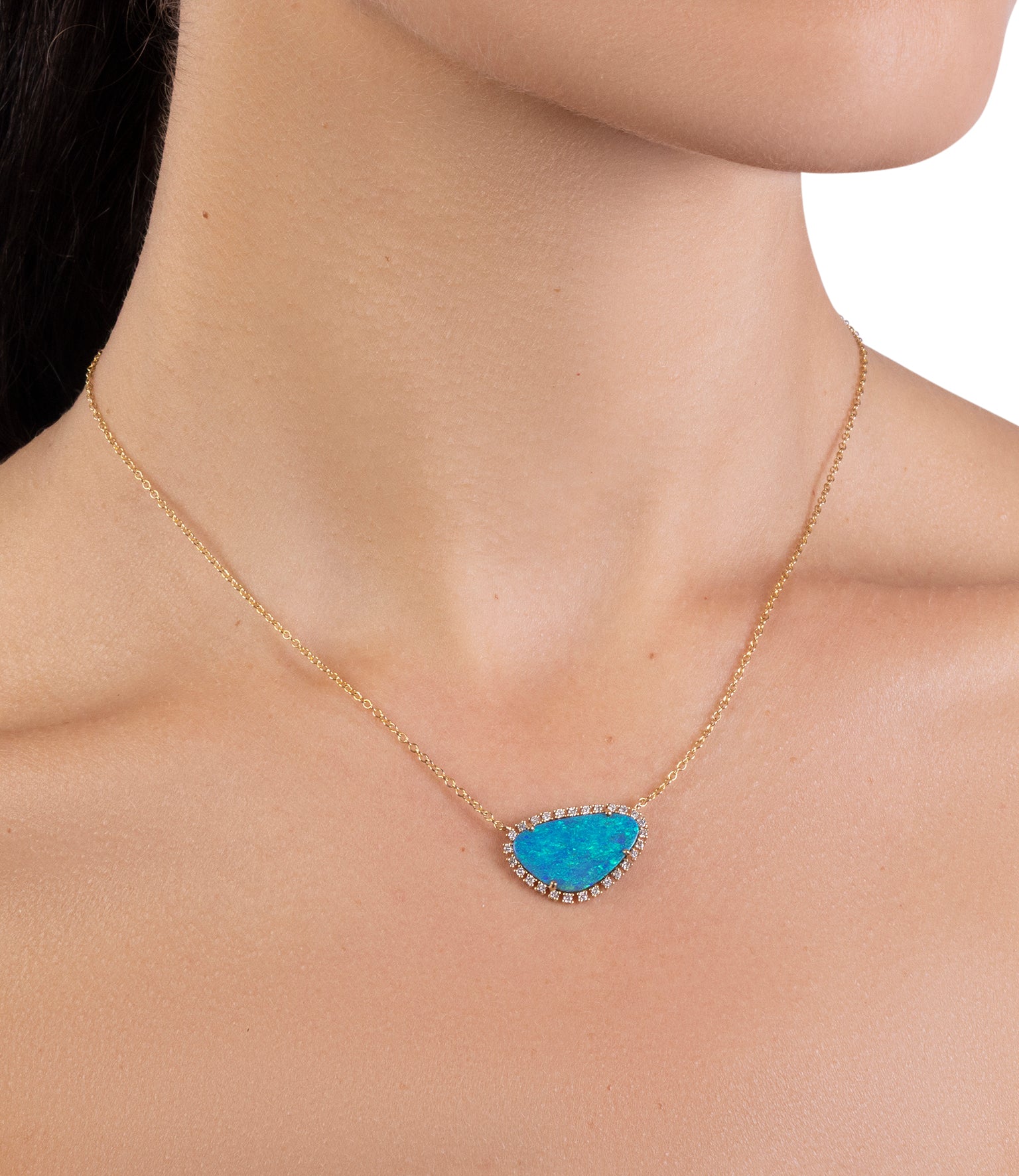 Opal Diamond Necklace