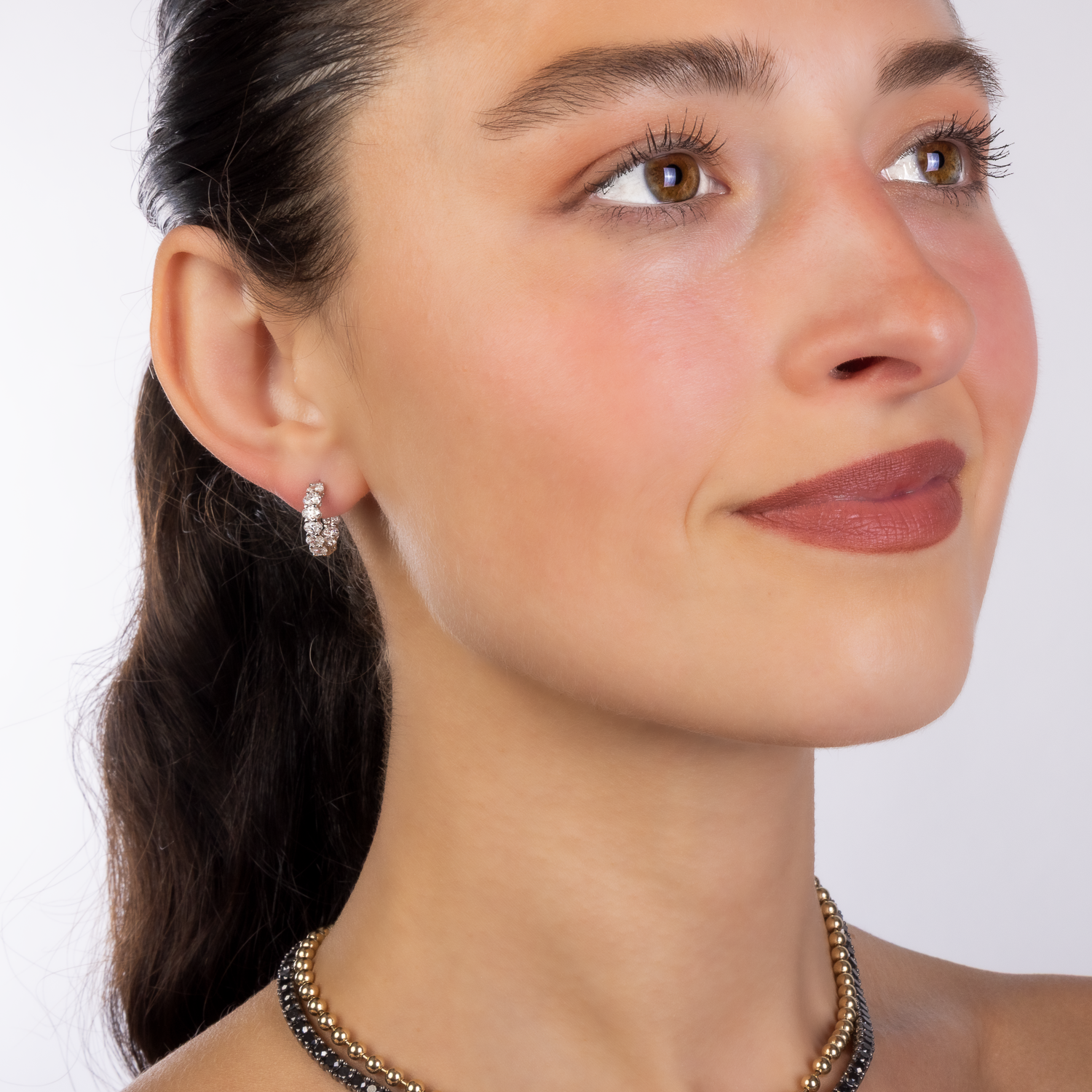 Inside Out Oval Lab Diamond Small Hoops