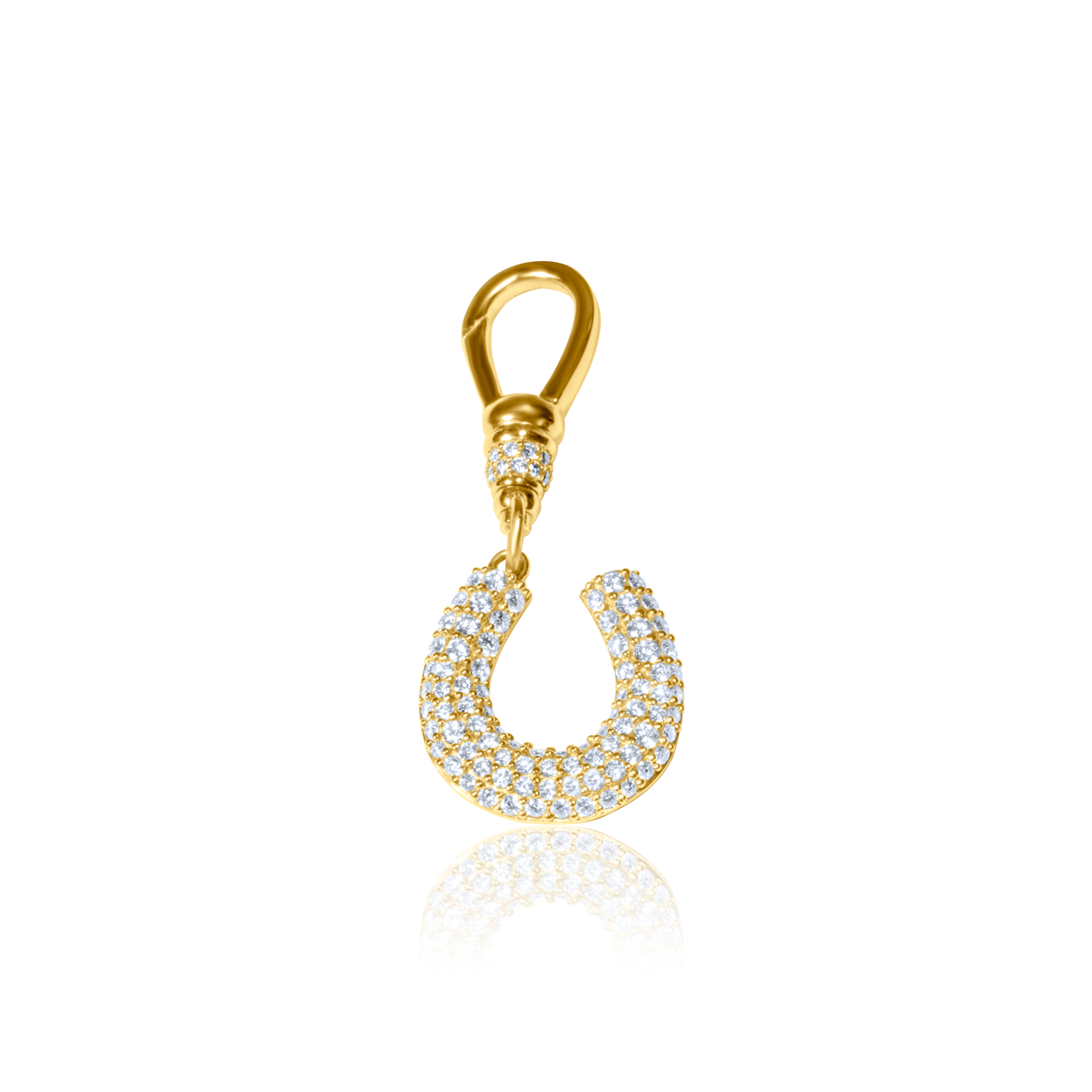 Pave Diamond Horseshoe Charm