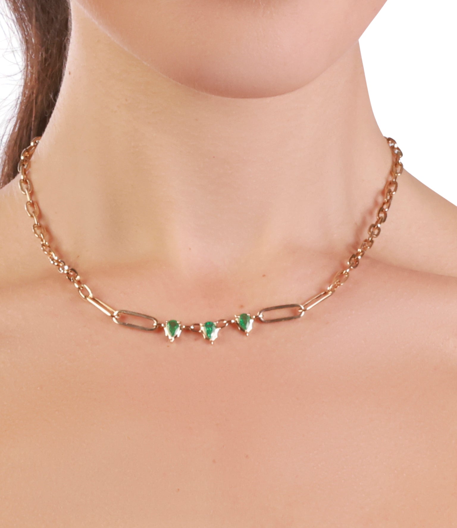 Pear Cut Emerald Necklace
