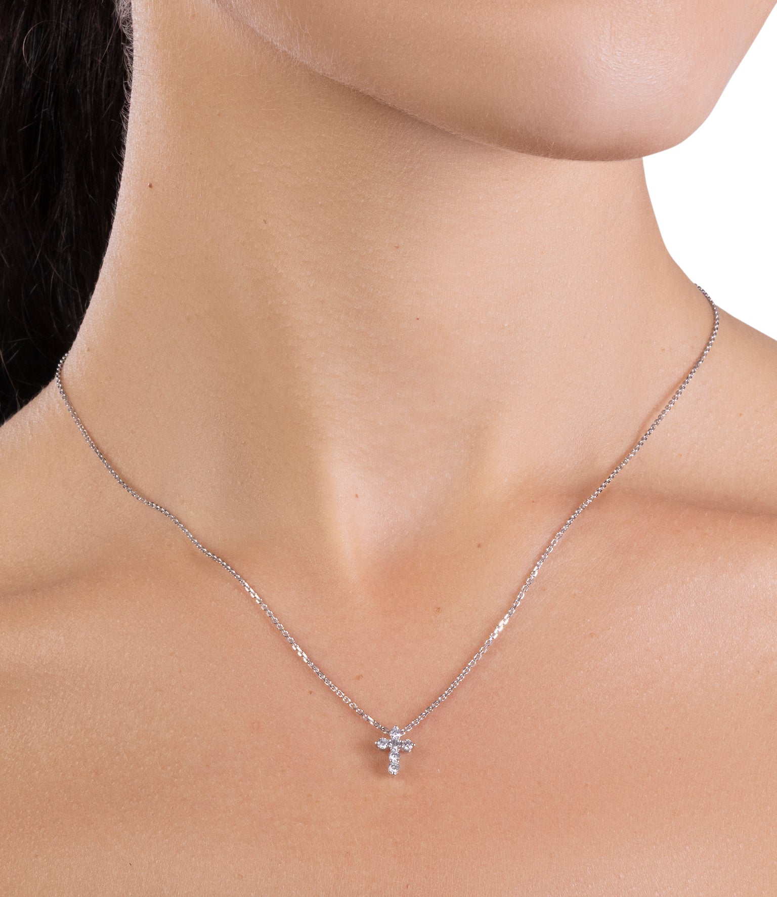Full Cut Diamond Cross Necklace