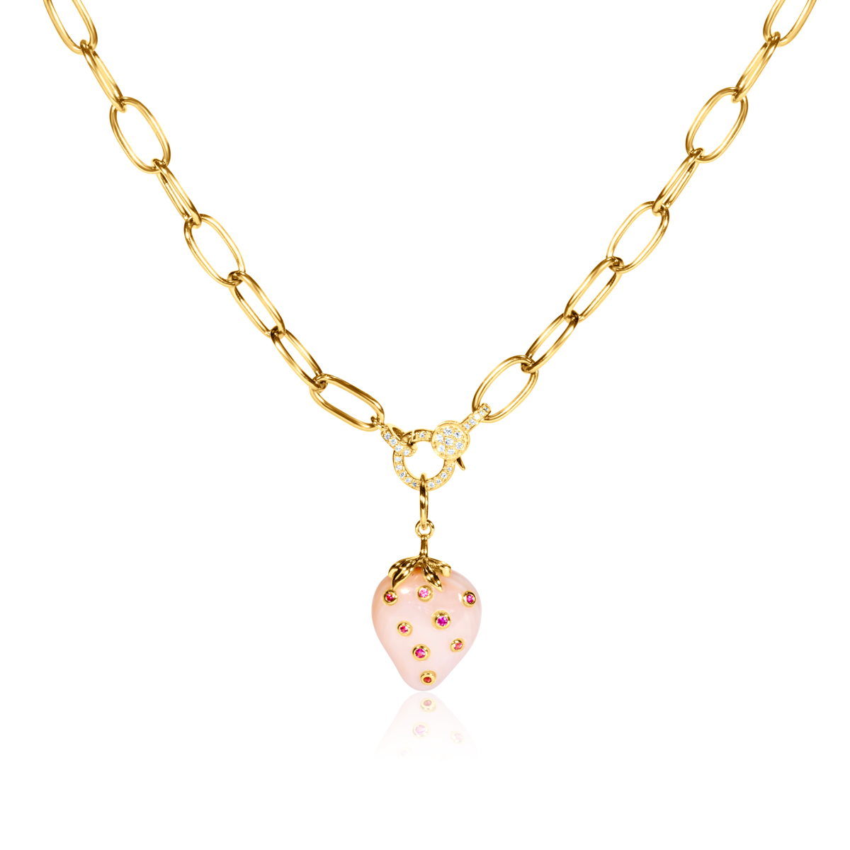 Pink Sapphire Strawberry Charm