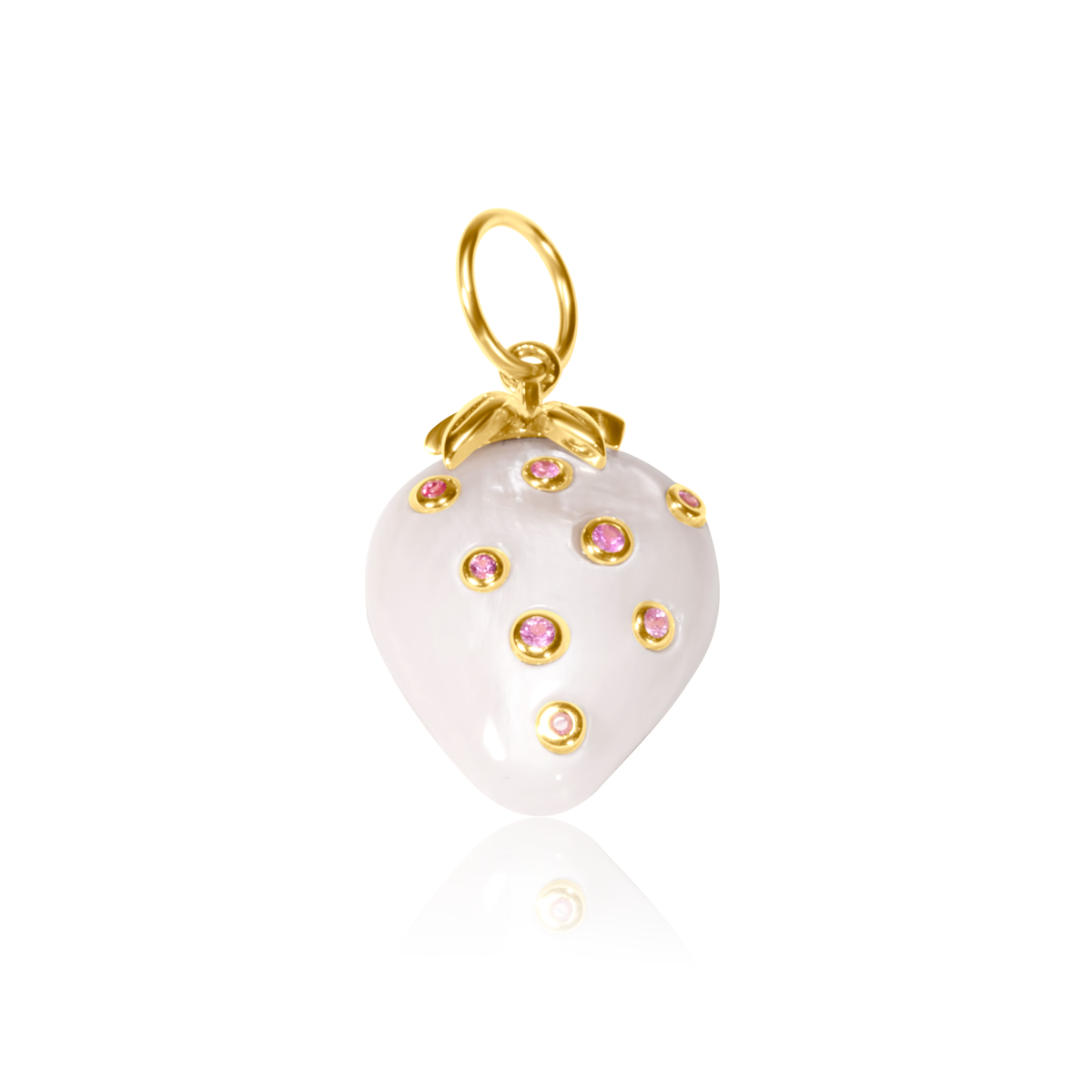 Pink Sapphire Strawberry Charm