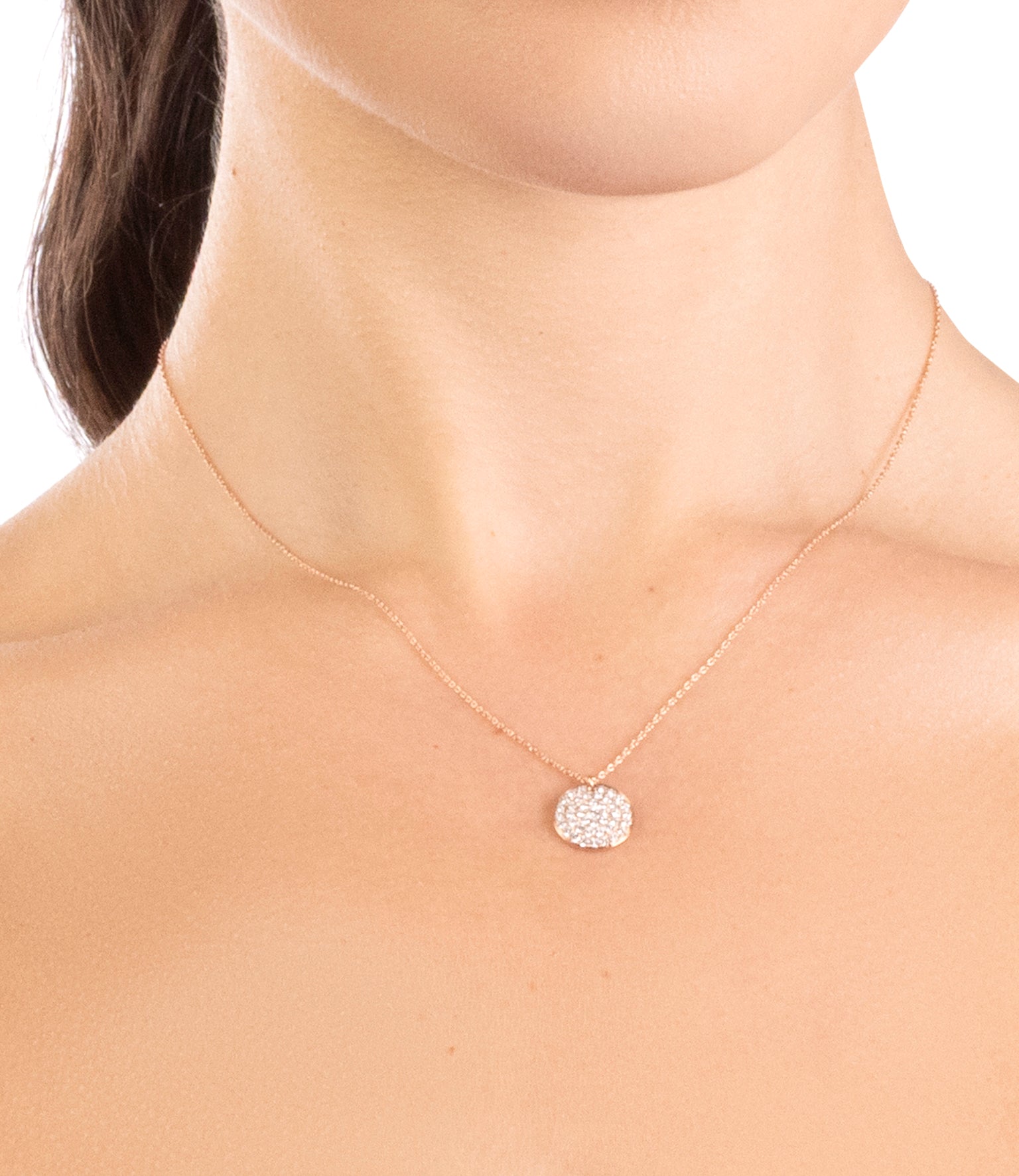 Diamond Pave Disc Necklace