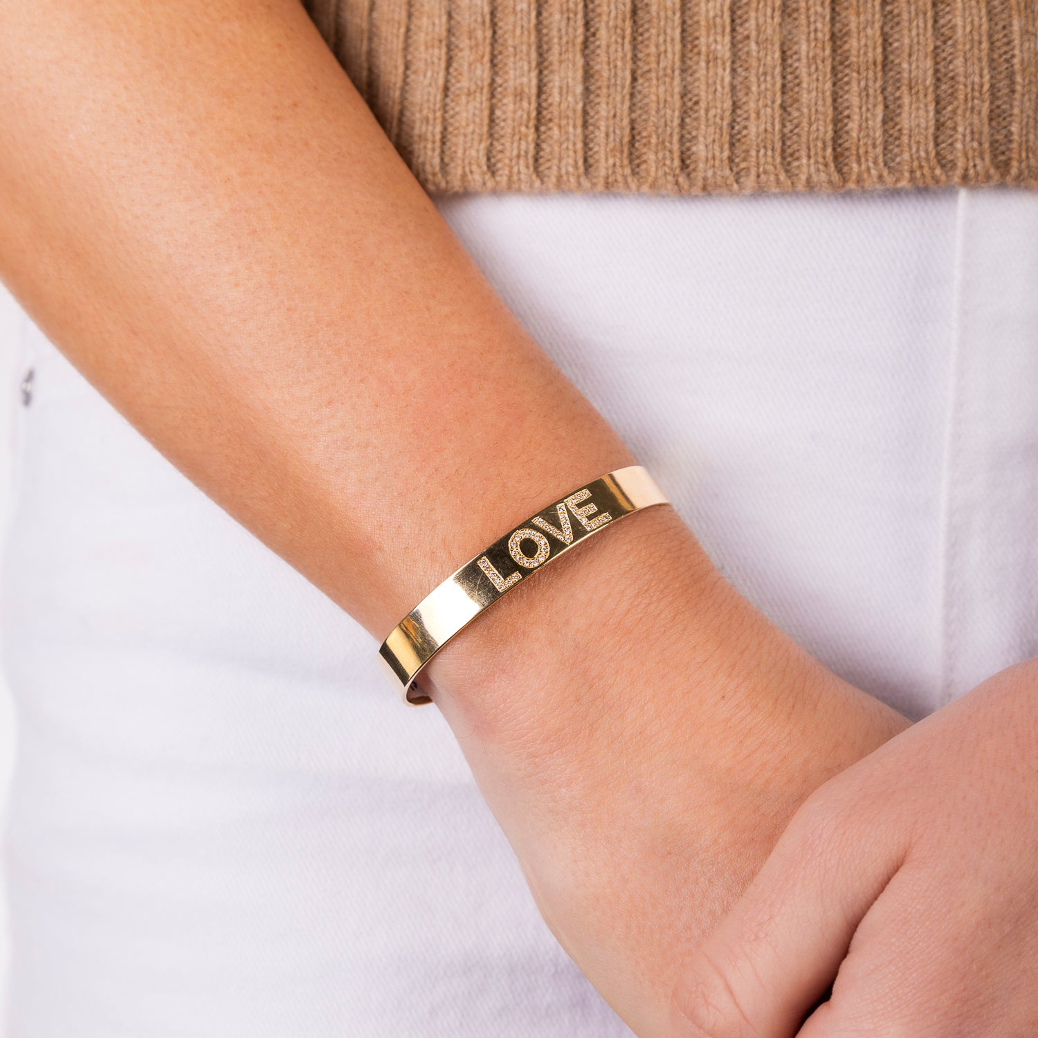 Custom Diamond Initial Cuff