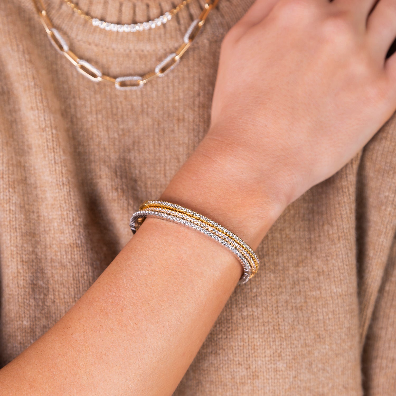 Prong Set Diamond Bangle