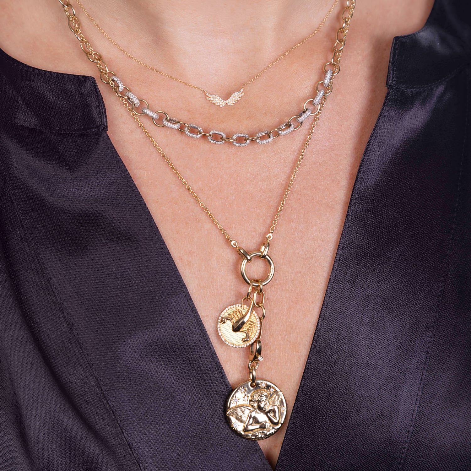 Angel Wings Diamond Necklace