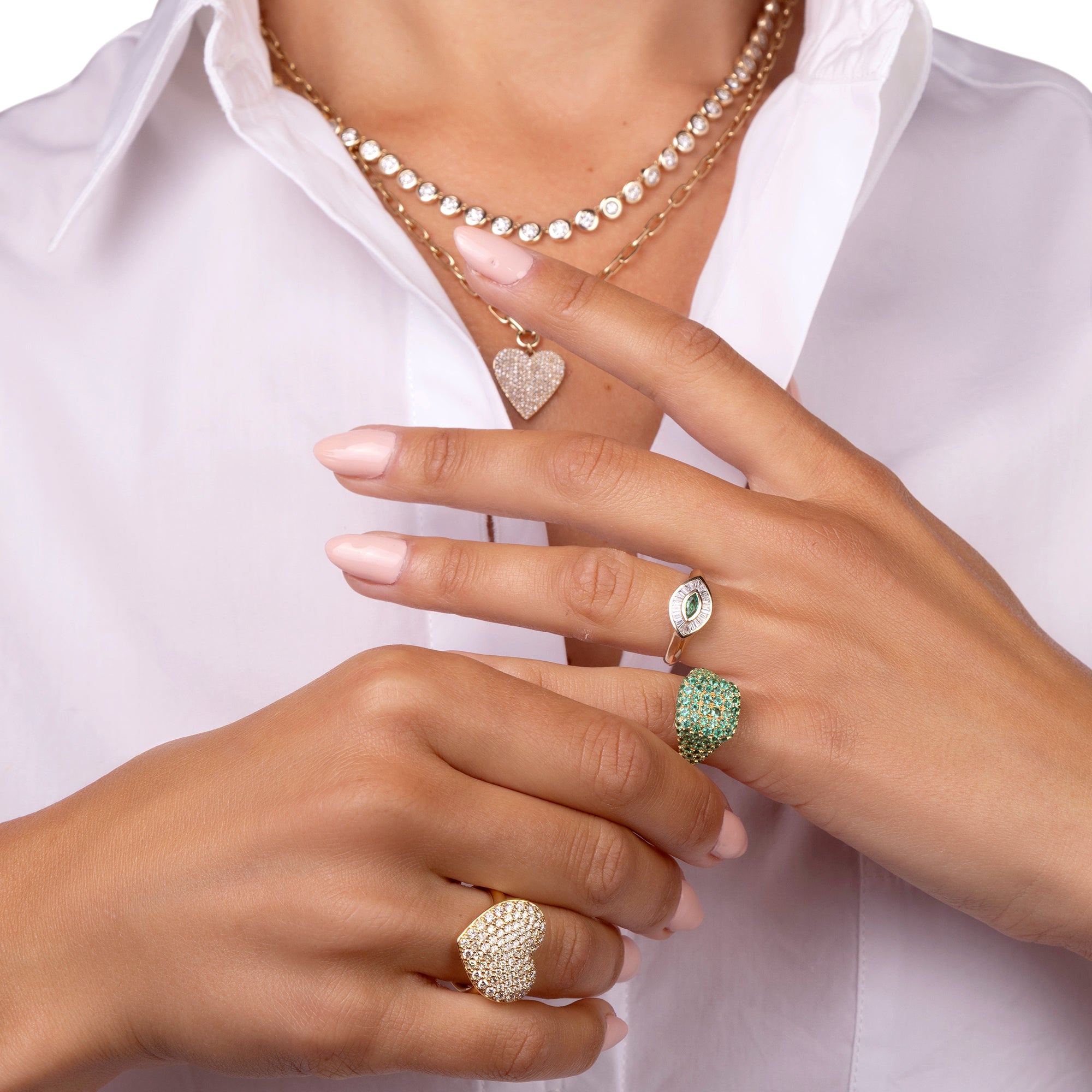 Large heart Diamond RIng