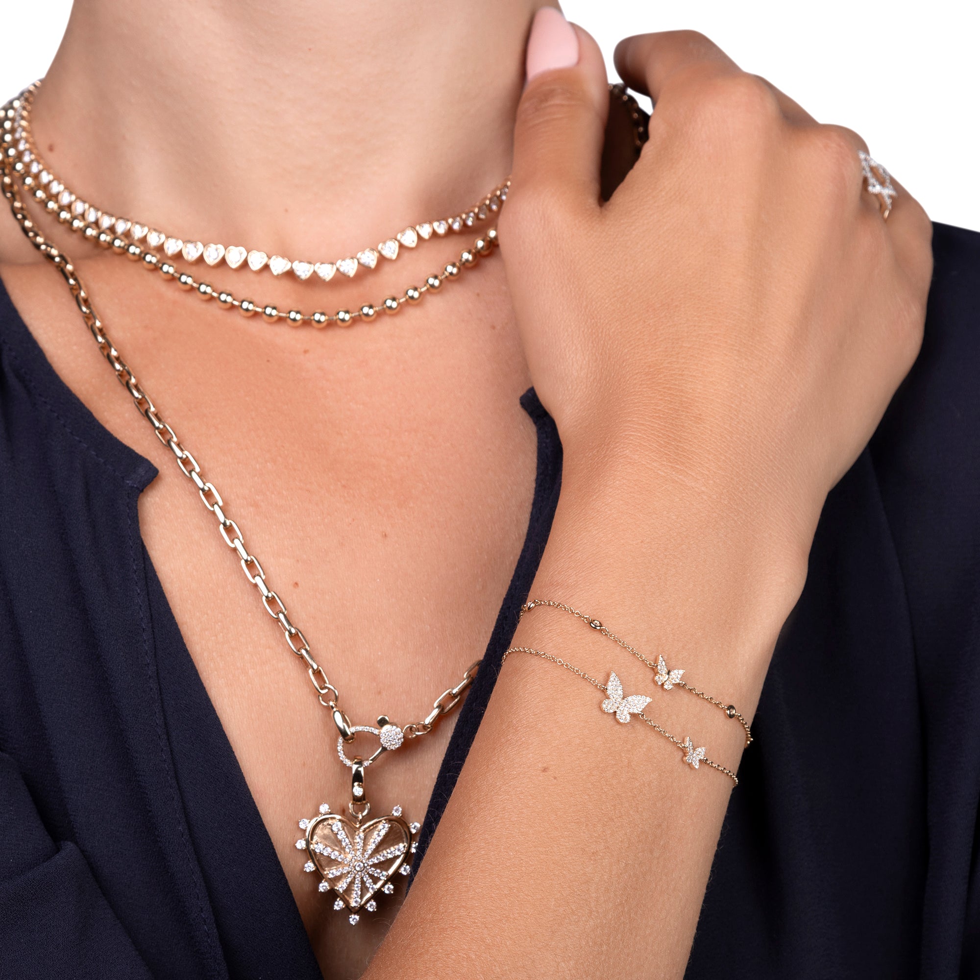 Diamond Butterfly Bezel Bracelet