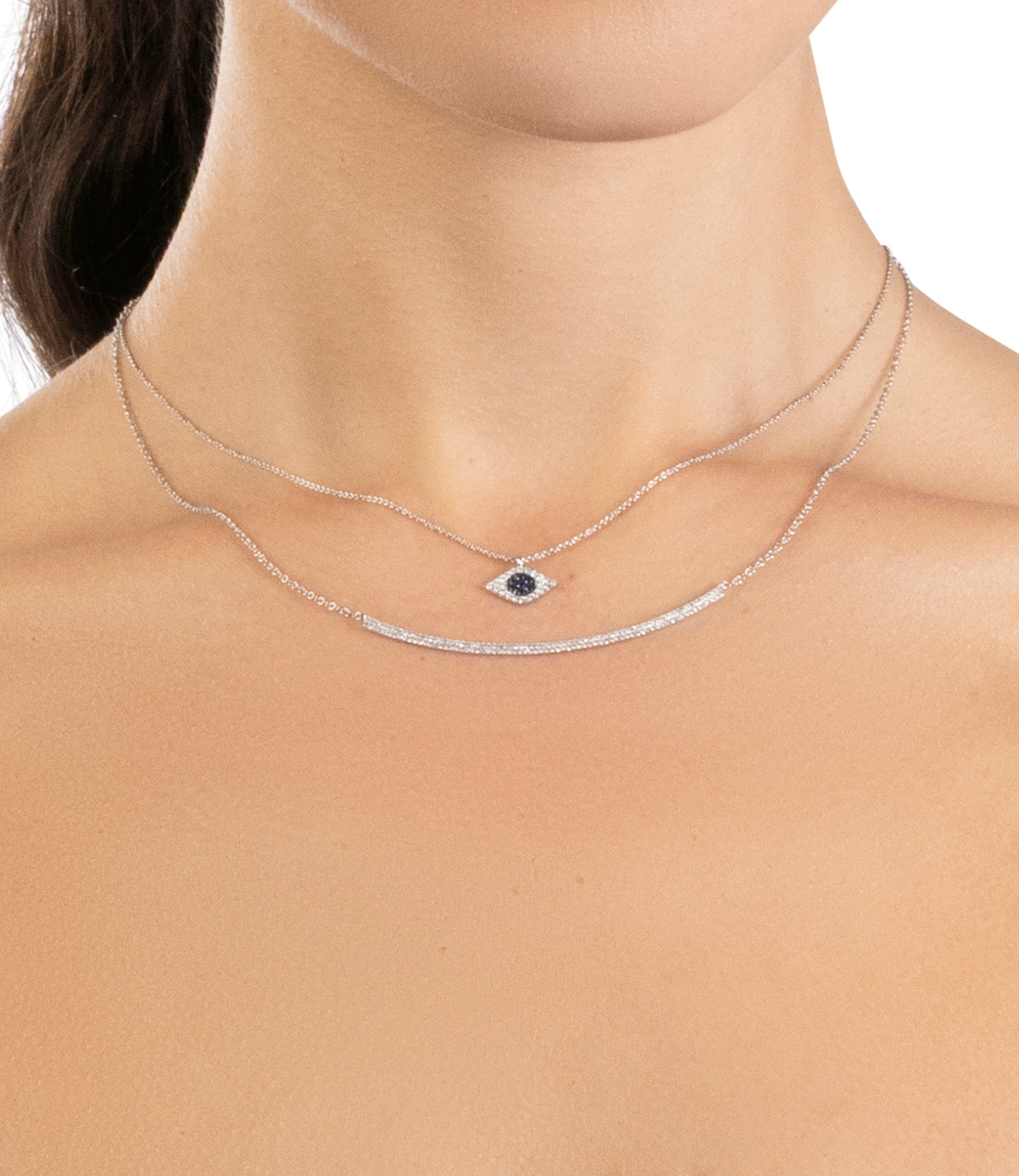 Double Crescent Diamond Necklace