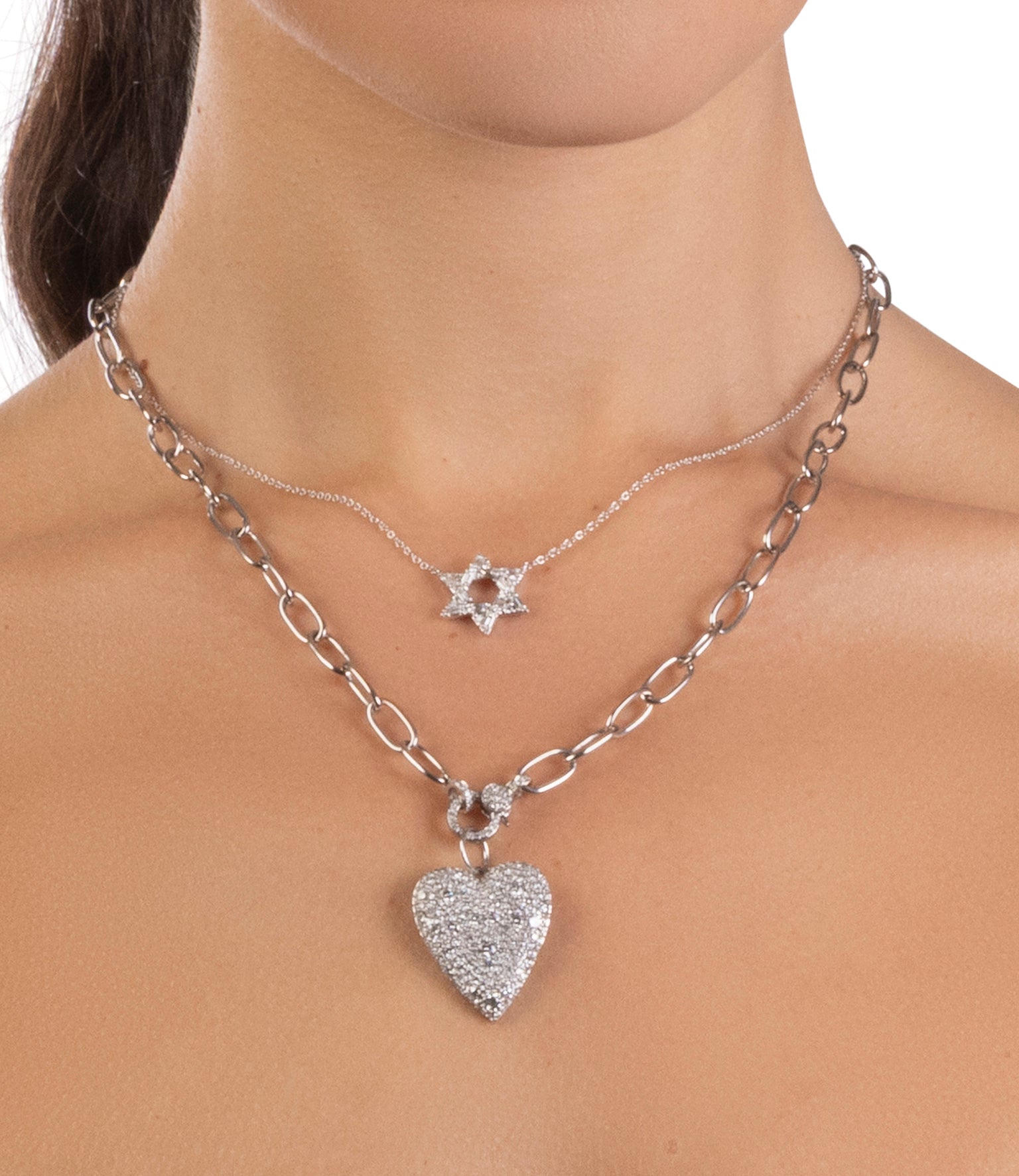 Diamond Baguette Star of David Necklace